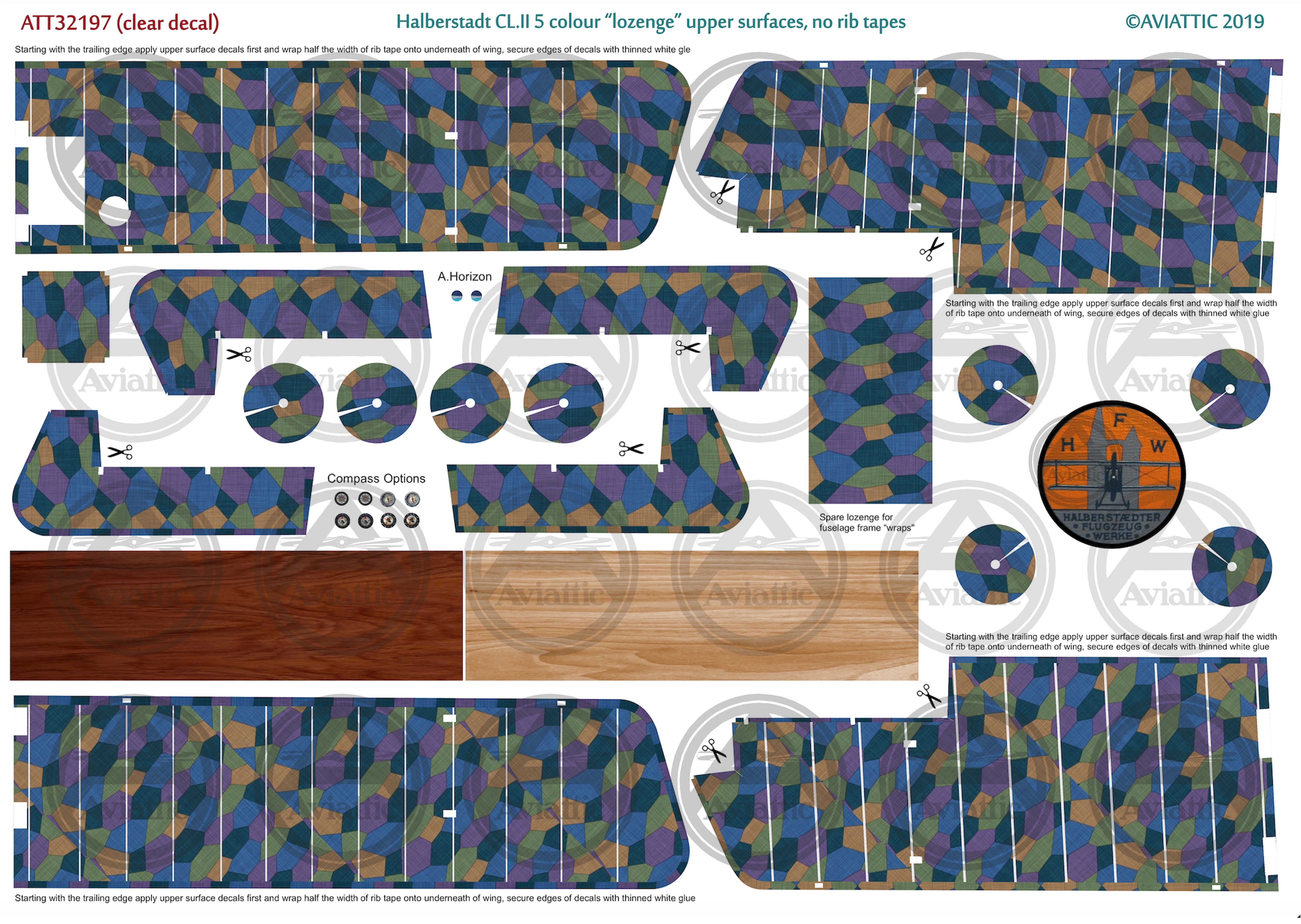 1/32 - Wingnut Wings - Halberstadt CLII 5 colour Lozenge upper surfaces no rib tapes