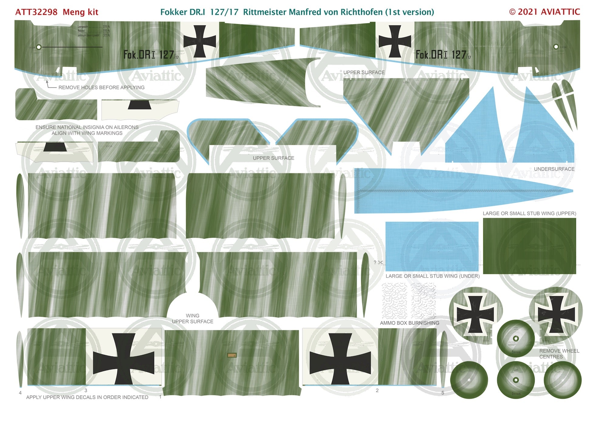 1/32 - Meng - Fokker Dr.I - 127/17 Rittmeister Manfred von Richthofen - 1st version