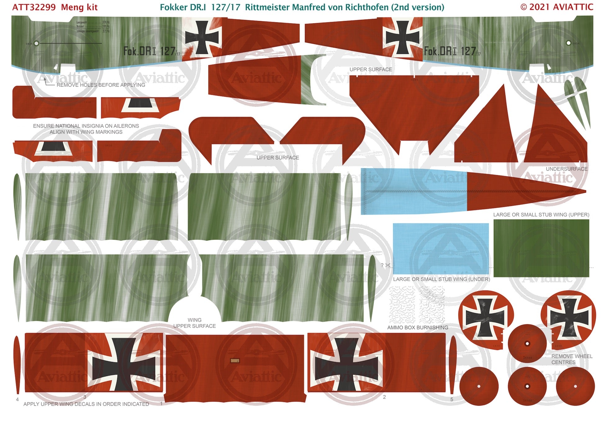 1/32 - Meng - Fokker Dr.I - 127/17 Rittmeister Manfred von Richthofen - 2nd version