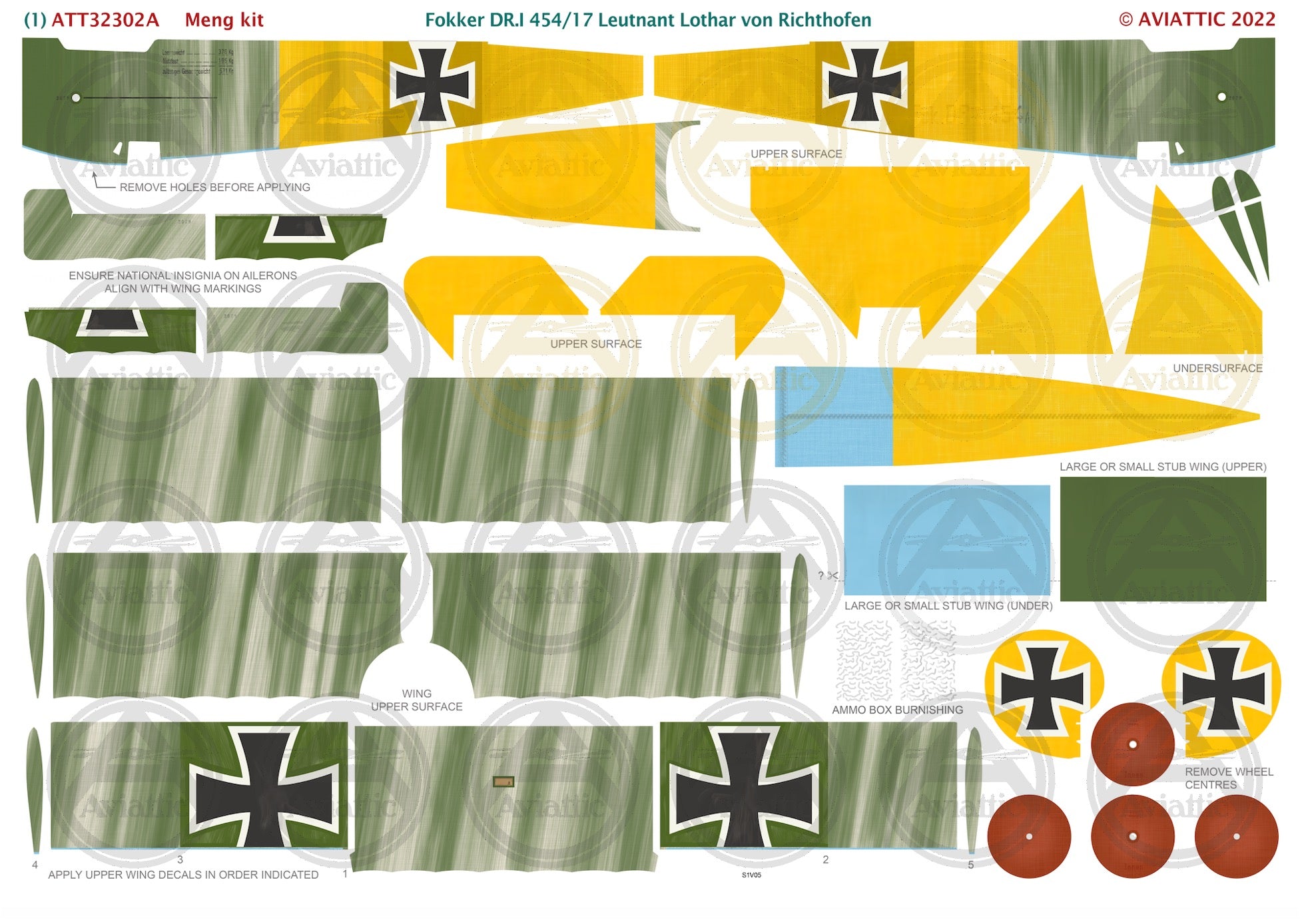 1/32 - Meng - Fokker Dr.I - 454/17 Lt. Lothar von Richthofen - scheme A