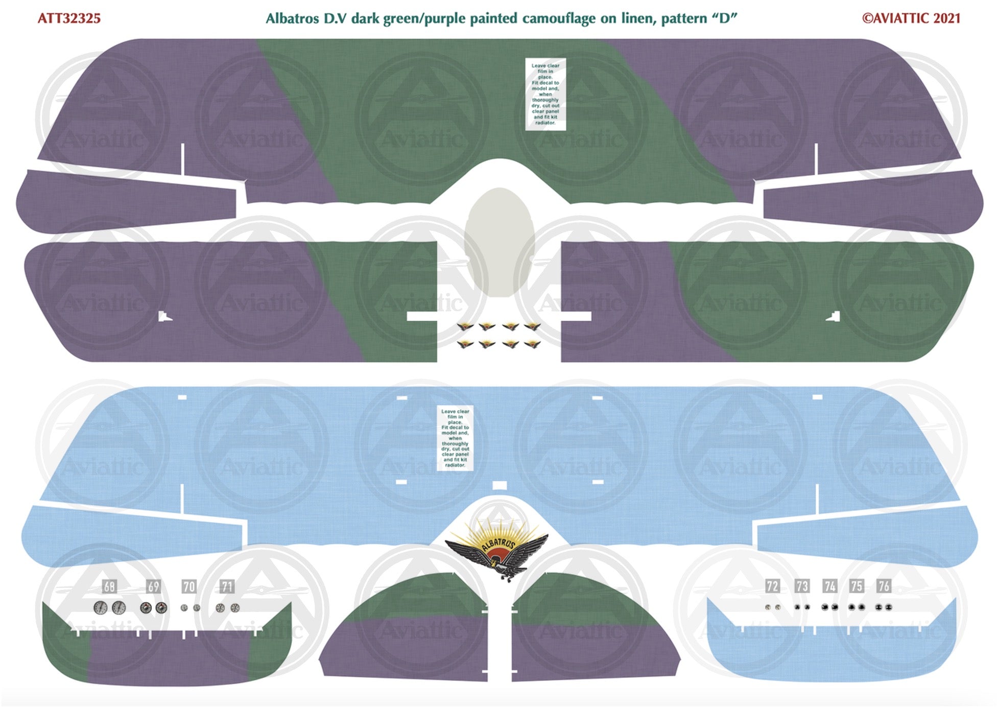 1/32 - Wingnut Wings - Albatros D.V(a) - Painted Camouflage on Linen - scheme D - factory fresh