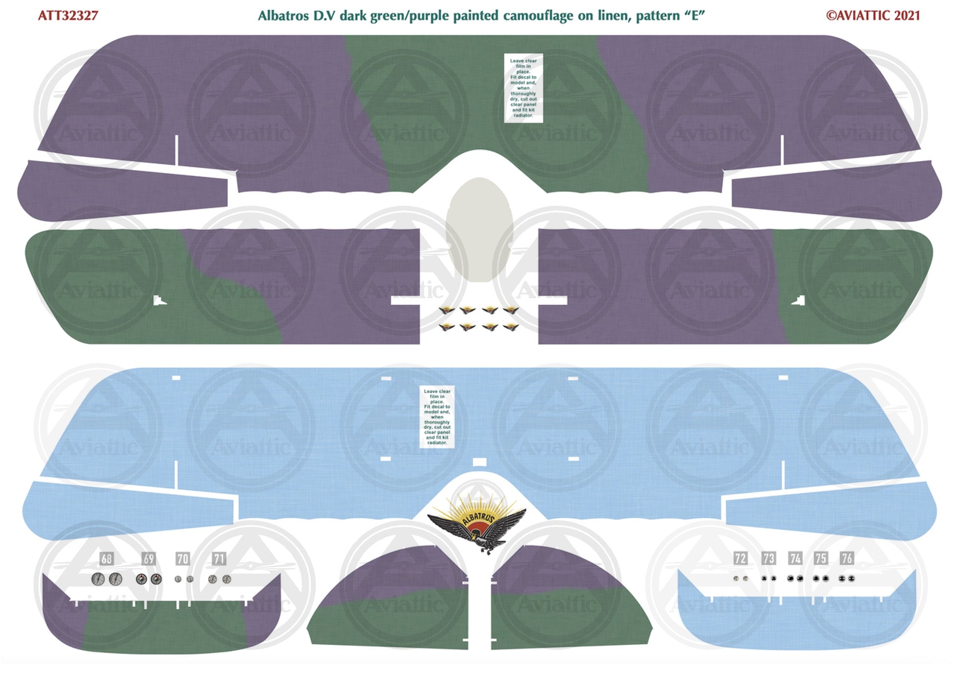 1/32 - Wingnut Wings - Albatros D.V(a) - Painted Camouflage on Linen - scheme E - factory fresh
