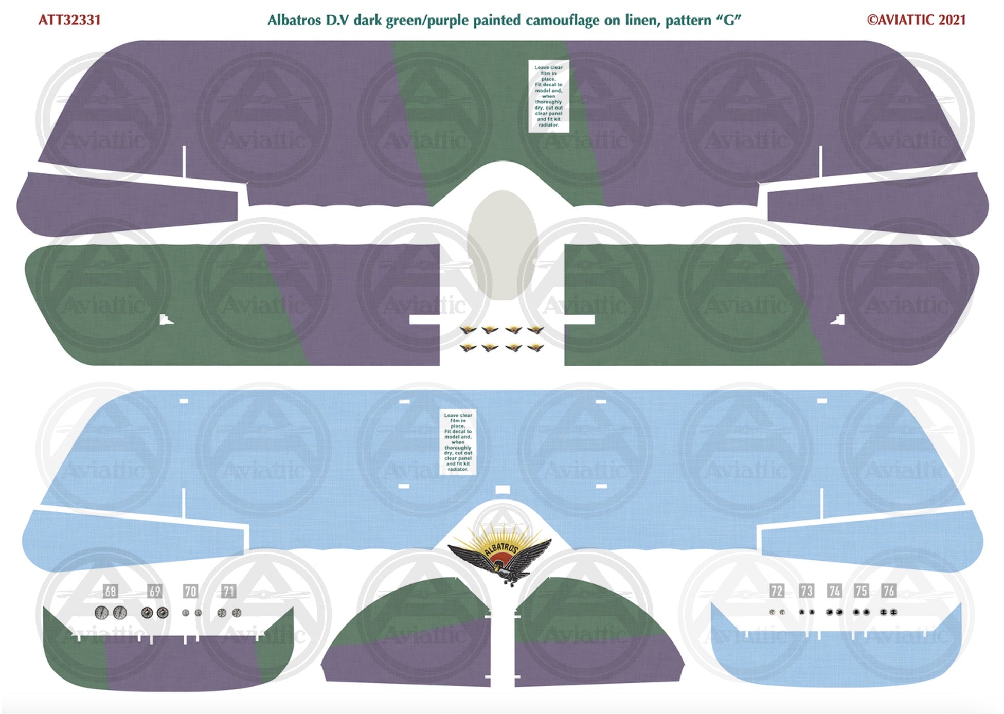 1/32 - Wingnut Wings - Albatros D.V(a) - Painted Camouflage on Linen - scheme G - factory fresh