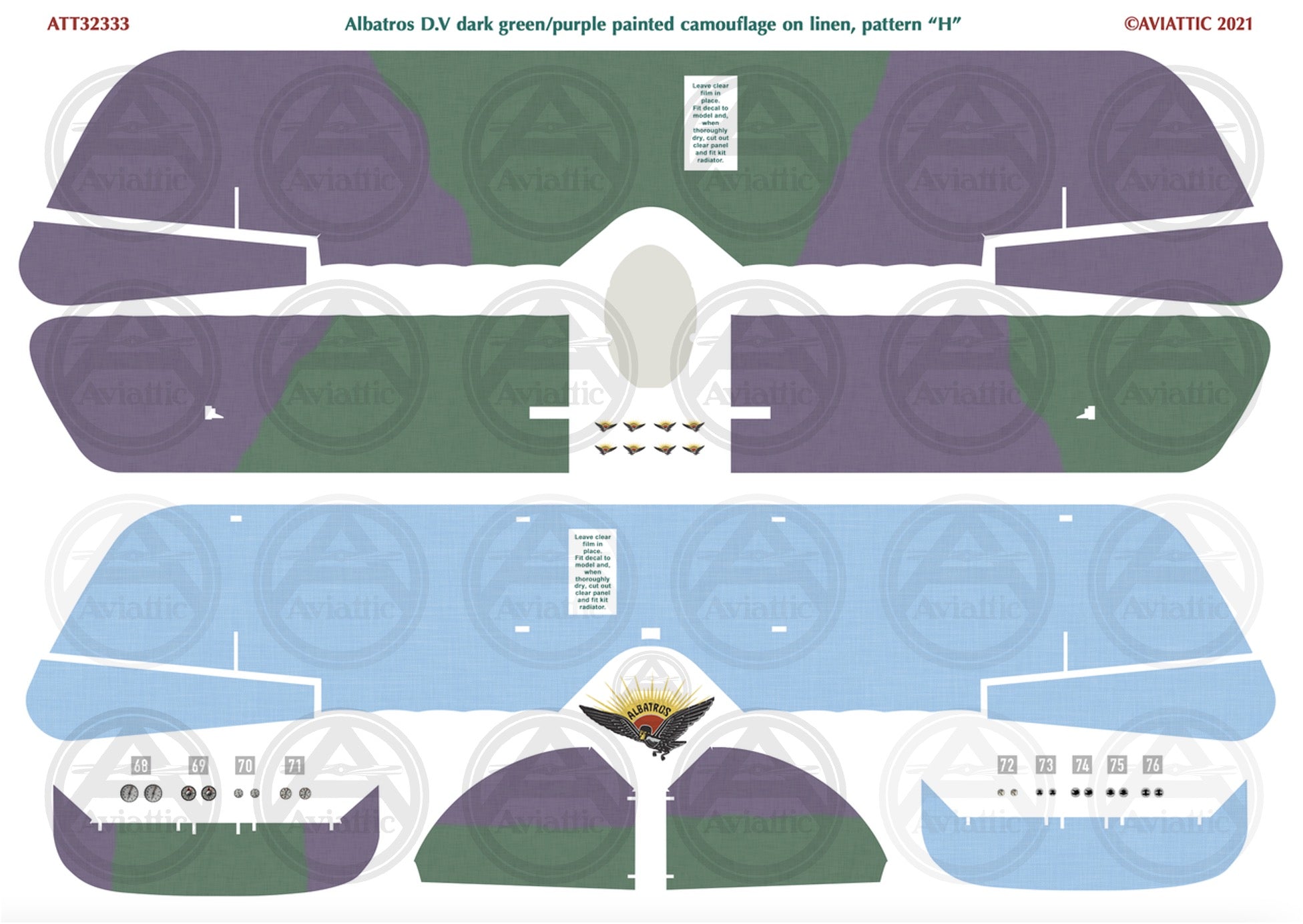 1/32 - Wingnut Wings - Albatros D.V(a) - Painted Camouflage on Linen - scheme H - factory fresh