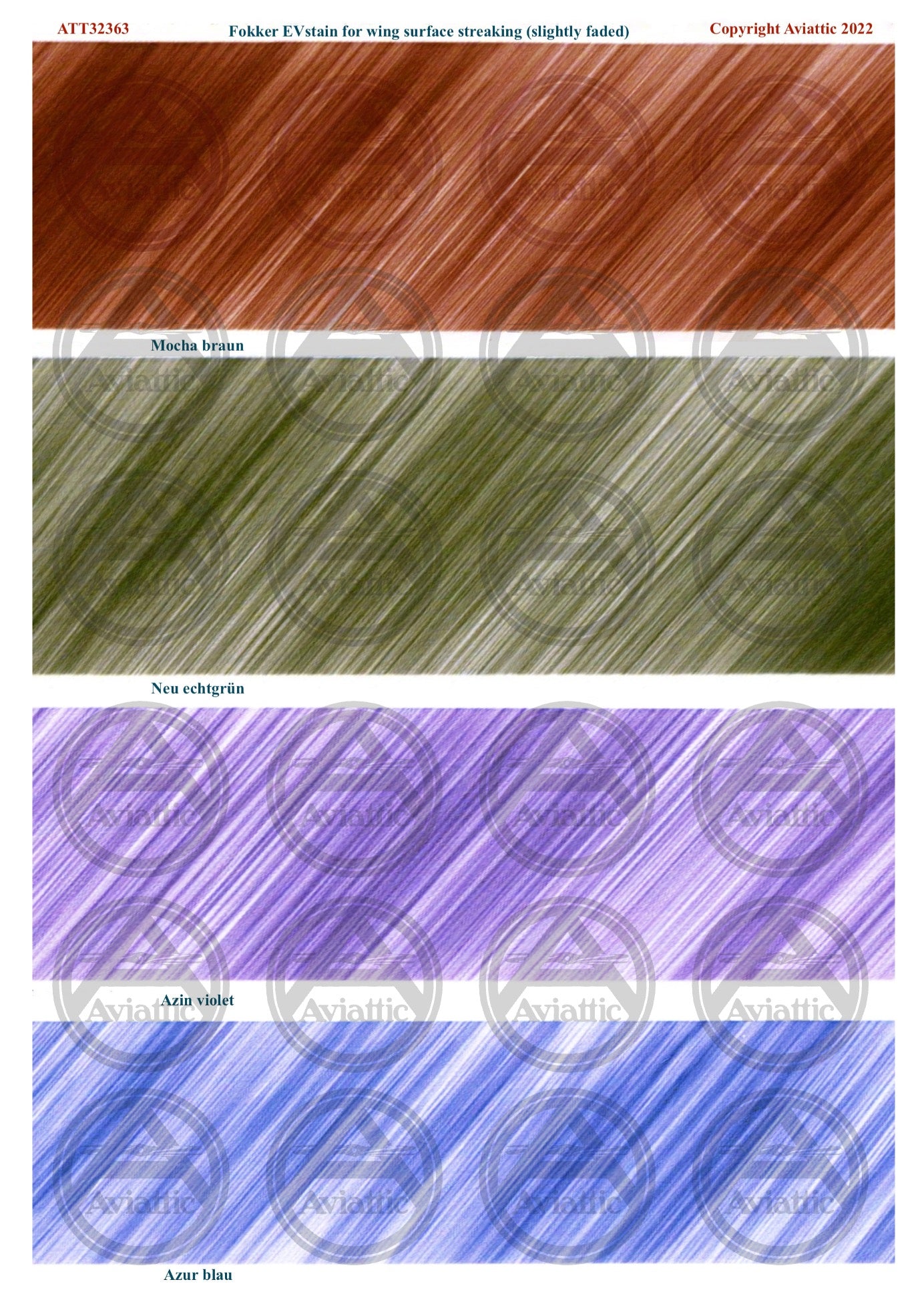 1/32 - Mikromir/Avis - Fokker E.V streaking pattern for upper and under wing (not templated)