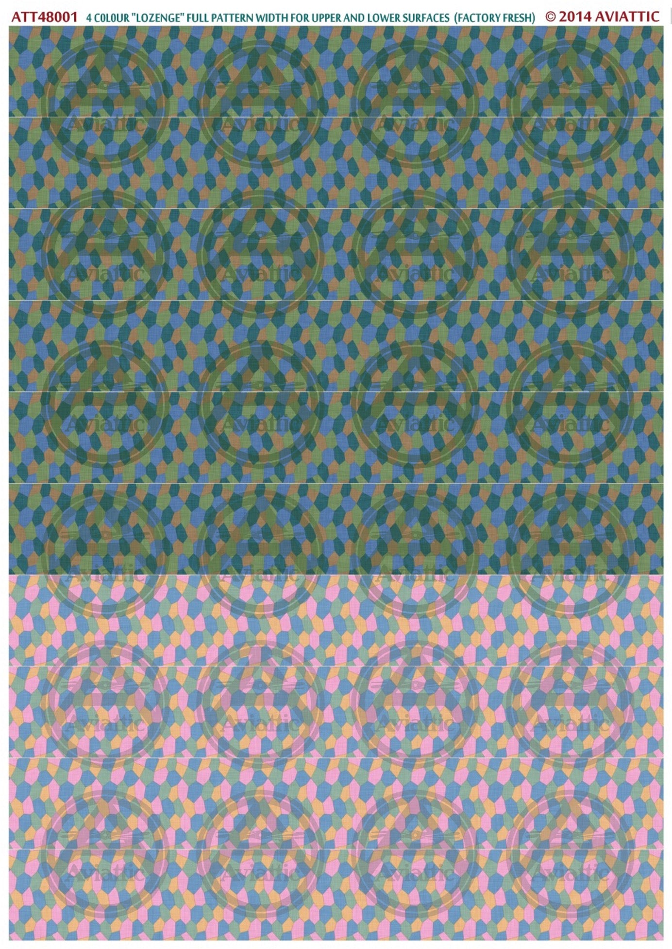 1/48 - 4 colour lozenge - full pattern - upper and lower surfaces - factory fresh