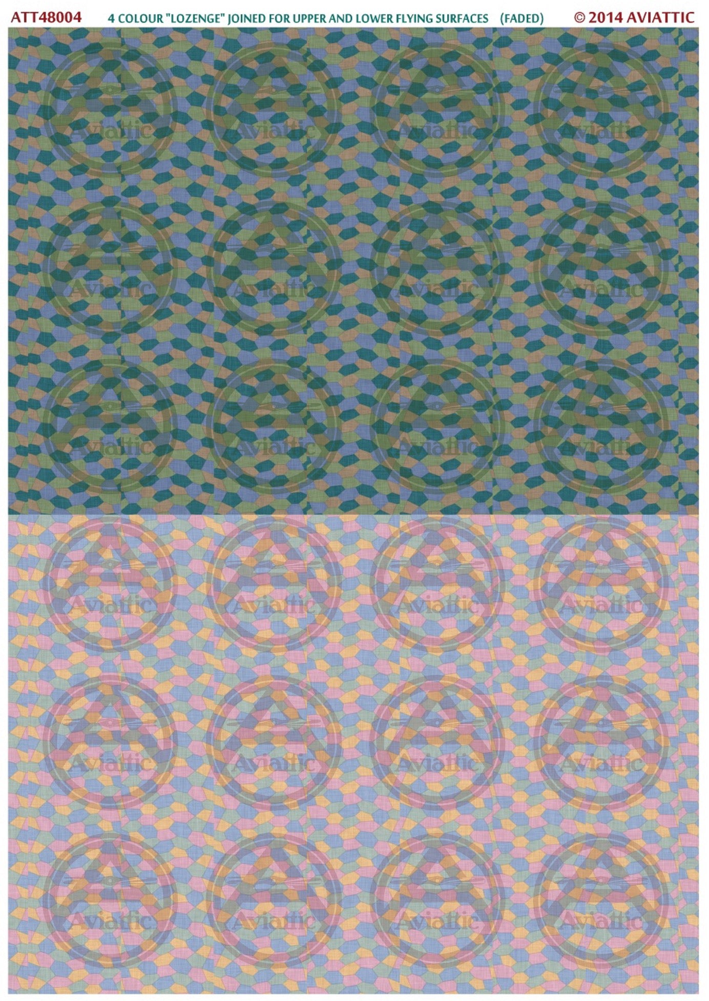 1/48 - 4 colour lozenge - joined - upper and lower flying surfaces - faded