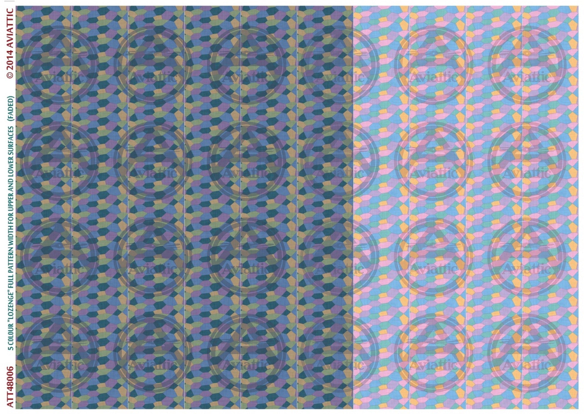 1/48 - 5 colour lozenge - full pattern - upper and lower surfaces - faded