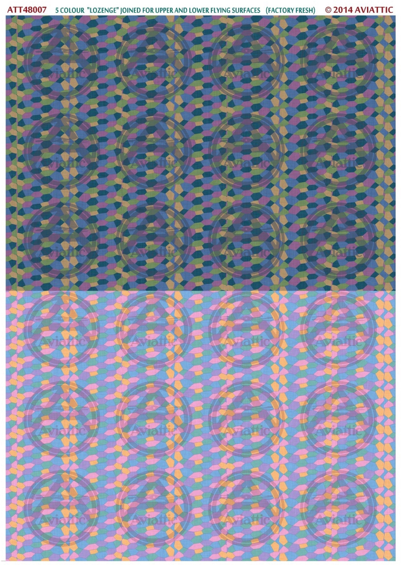 1/48 - 5 colour lozenge - joined - upper and lower flying surfaces - factory fresh