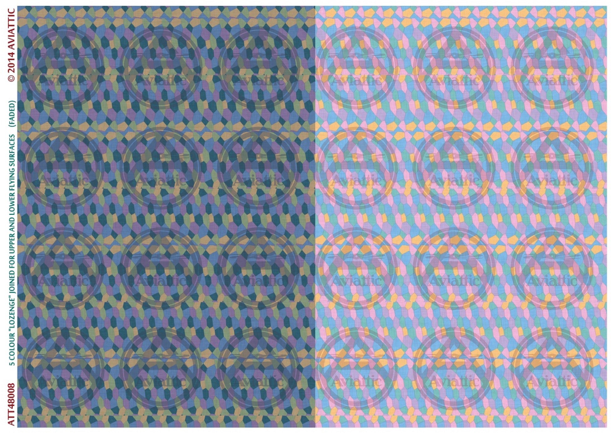 1/48 - 5 colour lozenge - joined - upper and lower flying surfaces - faded