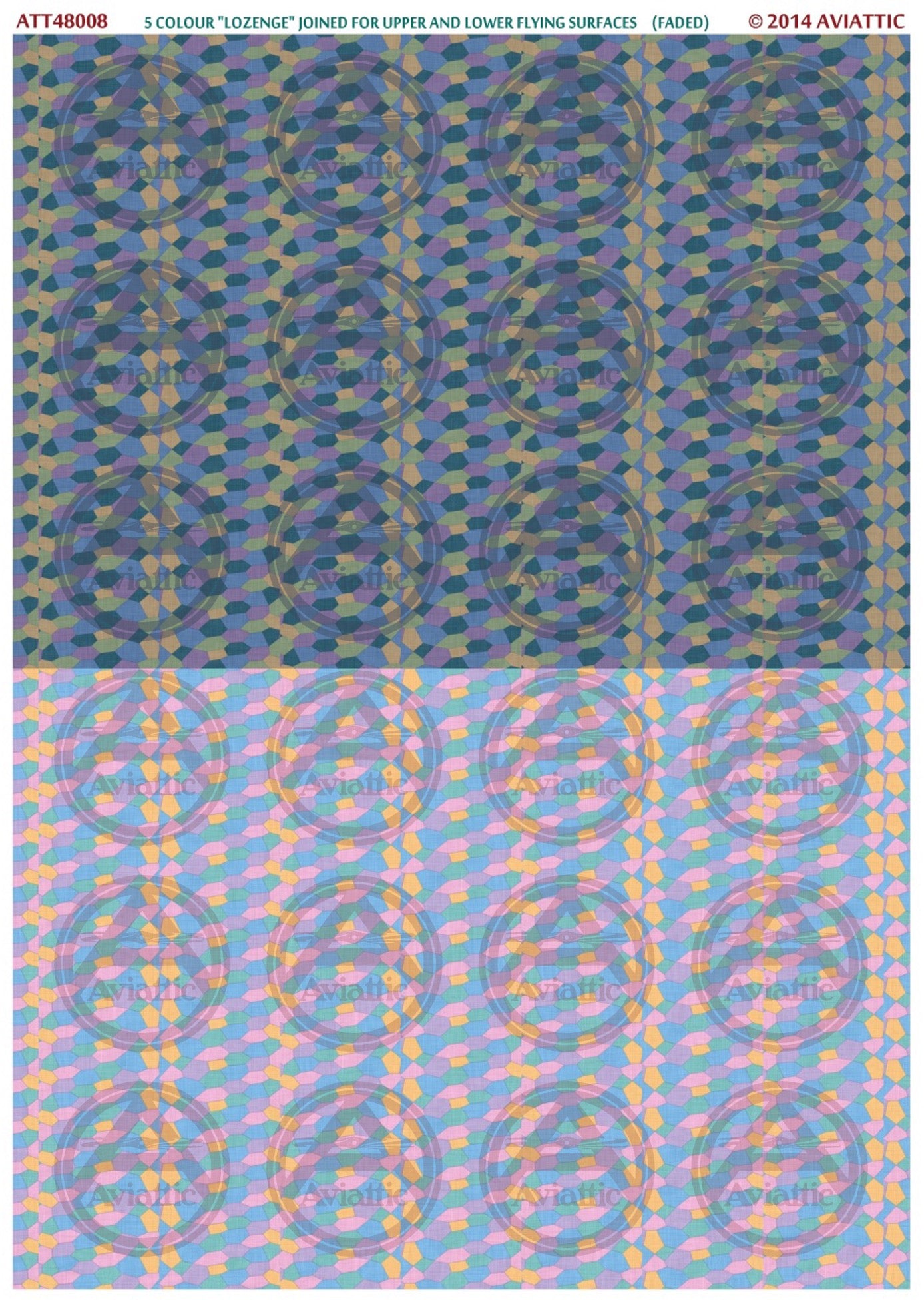 1/48 - 5 colour lozenge - joined - upper and lower flying surfaces - faded