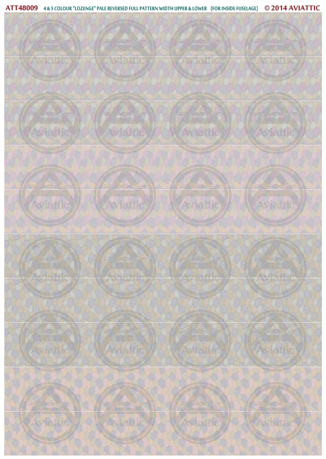 1/48 - 4 & 5 colour lozenge - pale reversed - full pattern - upper and lower - inside fuselage
