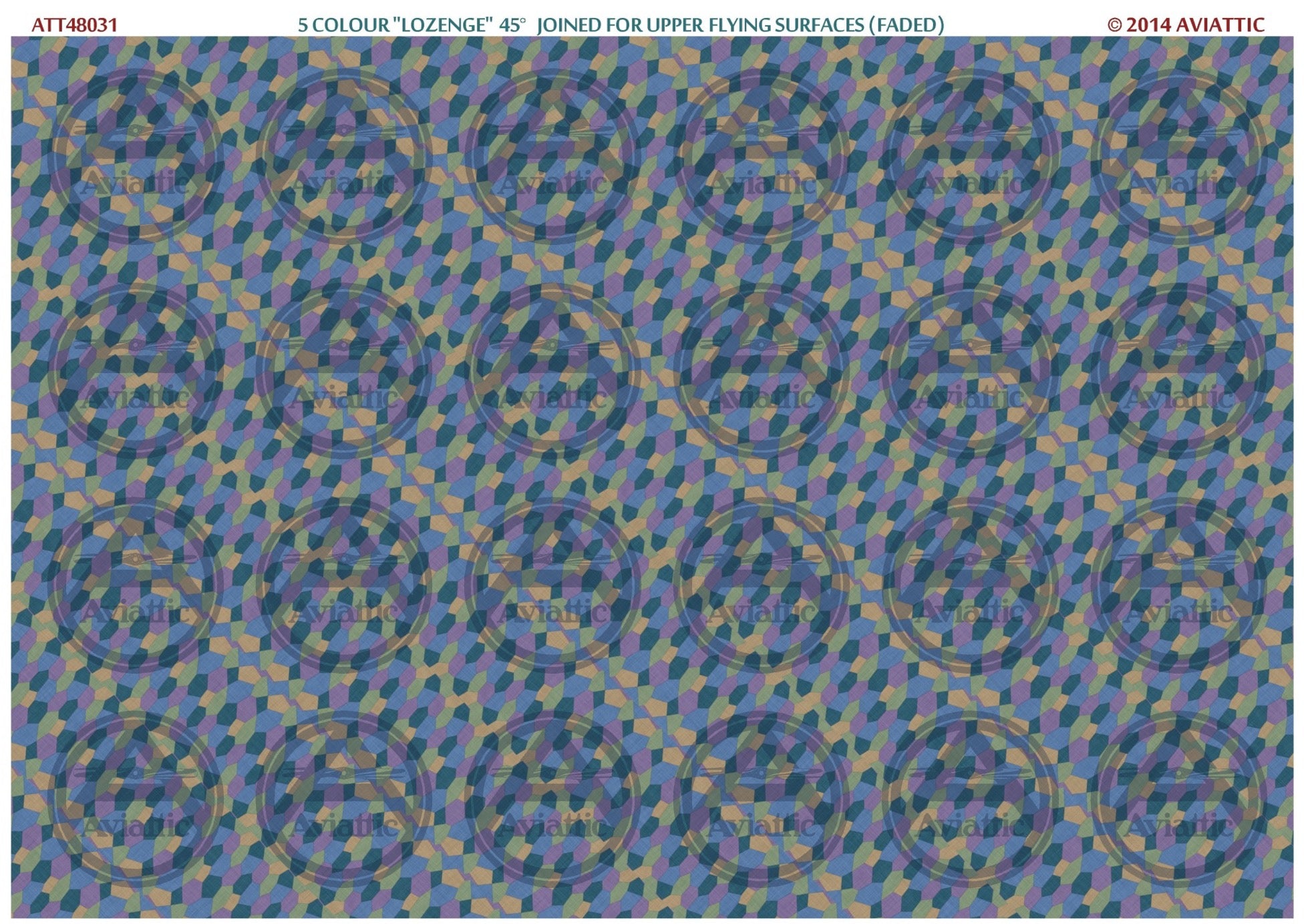 1/48 - 5 colour lozenge - 45 degrees joined - upper flying surfaces - faded