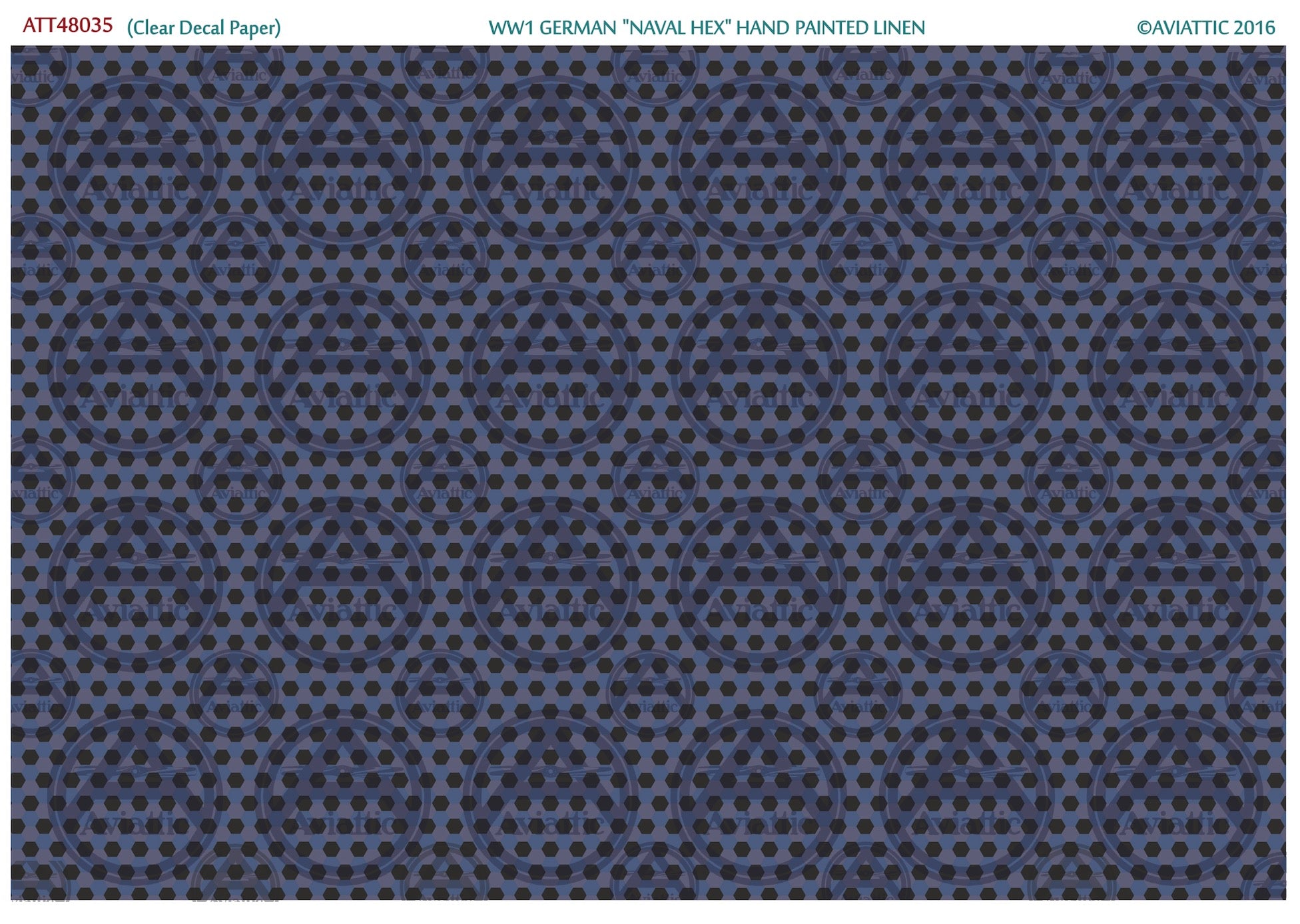 1/48 - WW1 German Naval Hex - Hand Painted on Linen