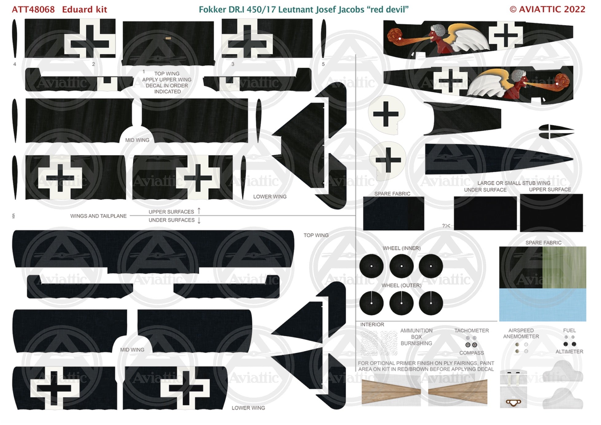 1/48 - Eduard - Fokker Dr.I - 450/17 Lt. Josef Jacobs Red Devil