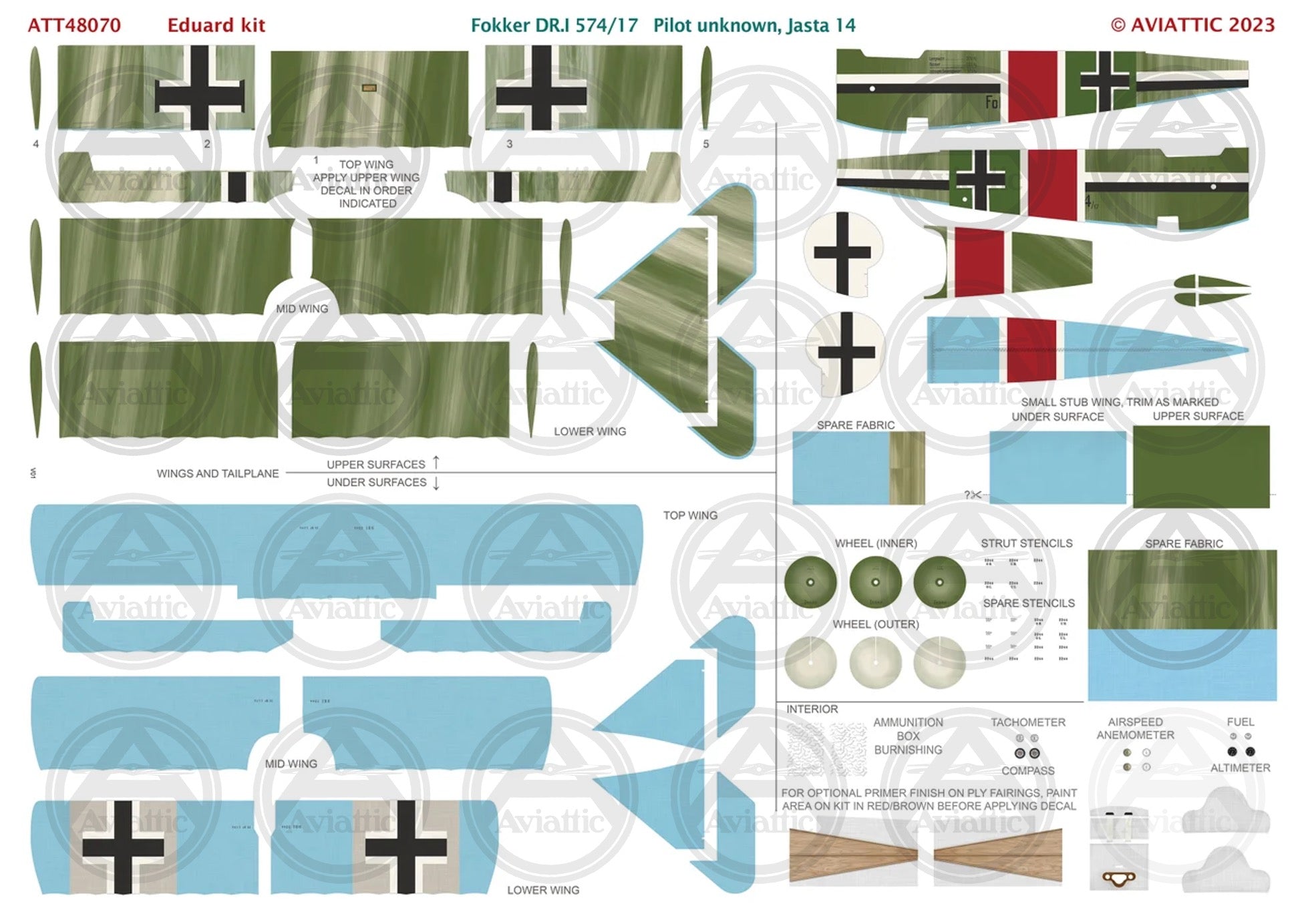 1/48 - Eduard - Fokker Dr.I - 574/17 Pilot unknown - Jasta 14