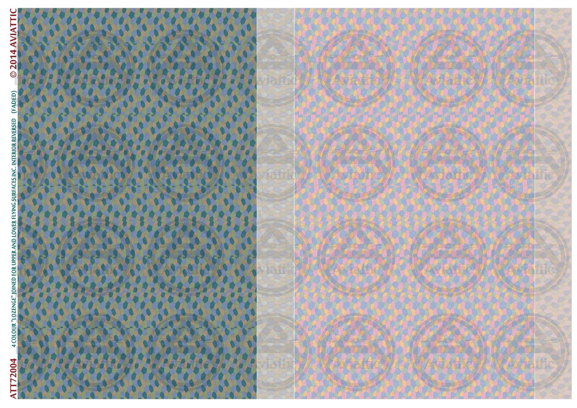 1/72 - 4 colour lozenge - joined - upper and lower flying surfaces - incl. interior reversed - faded