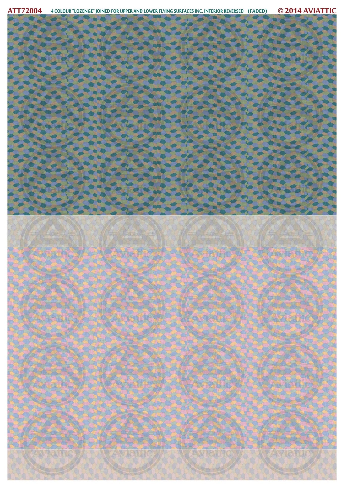 1/72 - 4 colour lozenge - joined - upper and lower flying surfaces - incl. interior reversed - faded