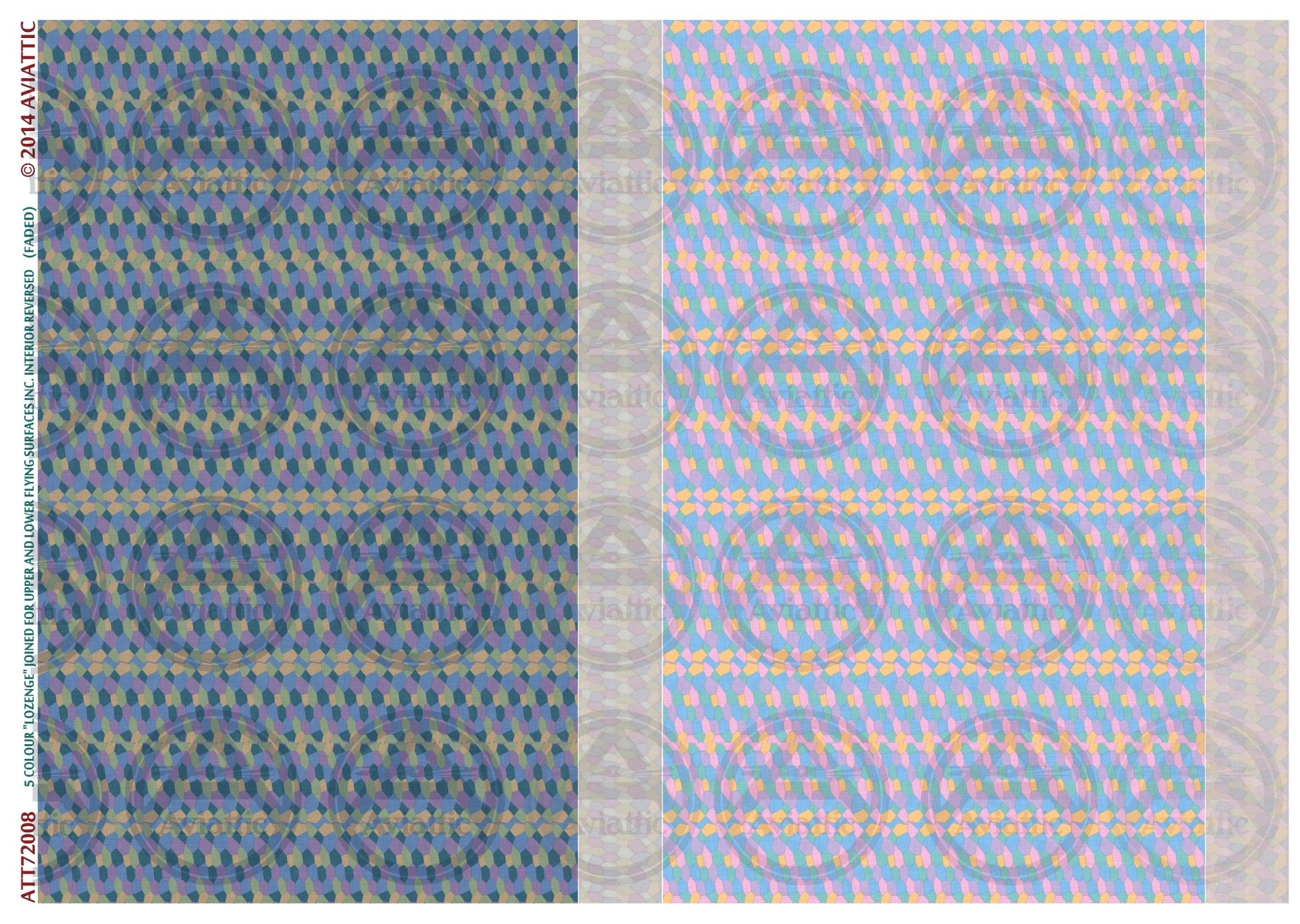 1/72 - 5 colour lozenge - joined - upper and lower flying surfaces - incl. interior reversed - faded
