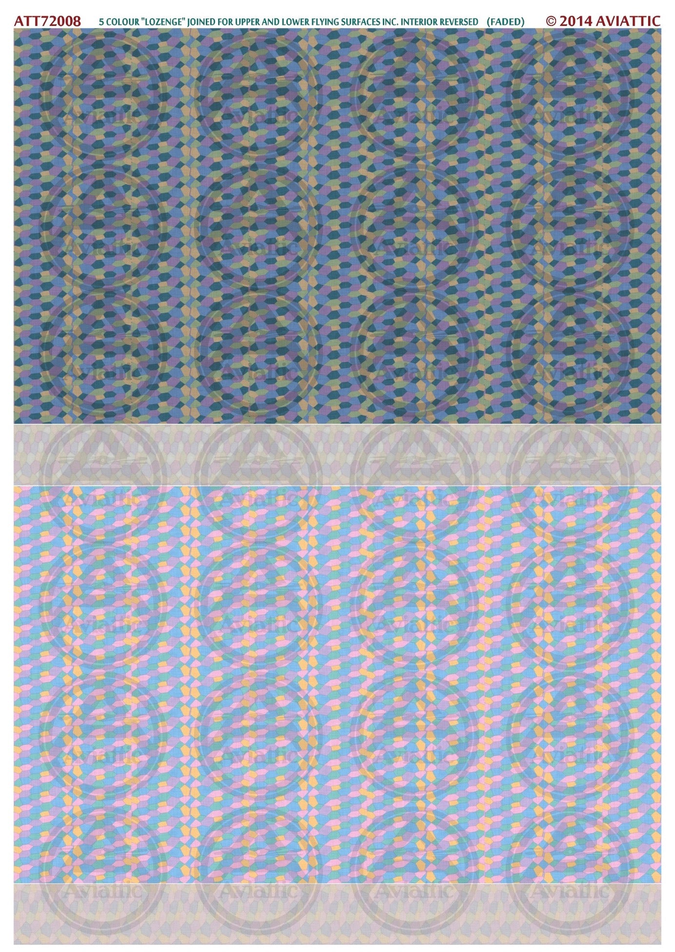 1/72 - 5 colour lozenge - joined - upper and lower flying surfaces - incl. interior reversed - faded