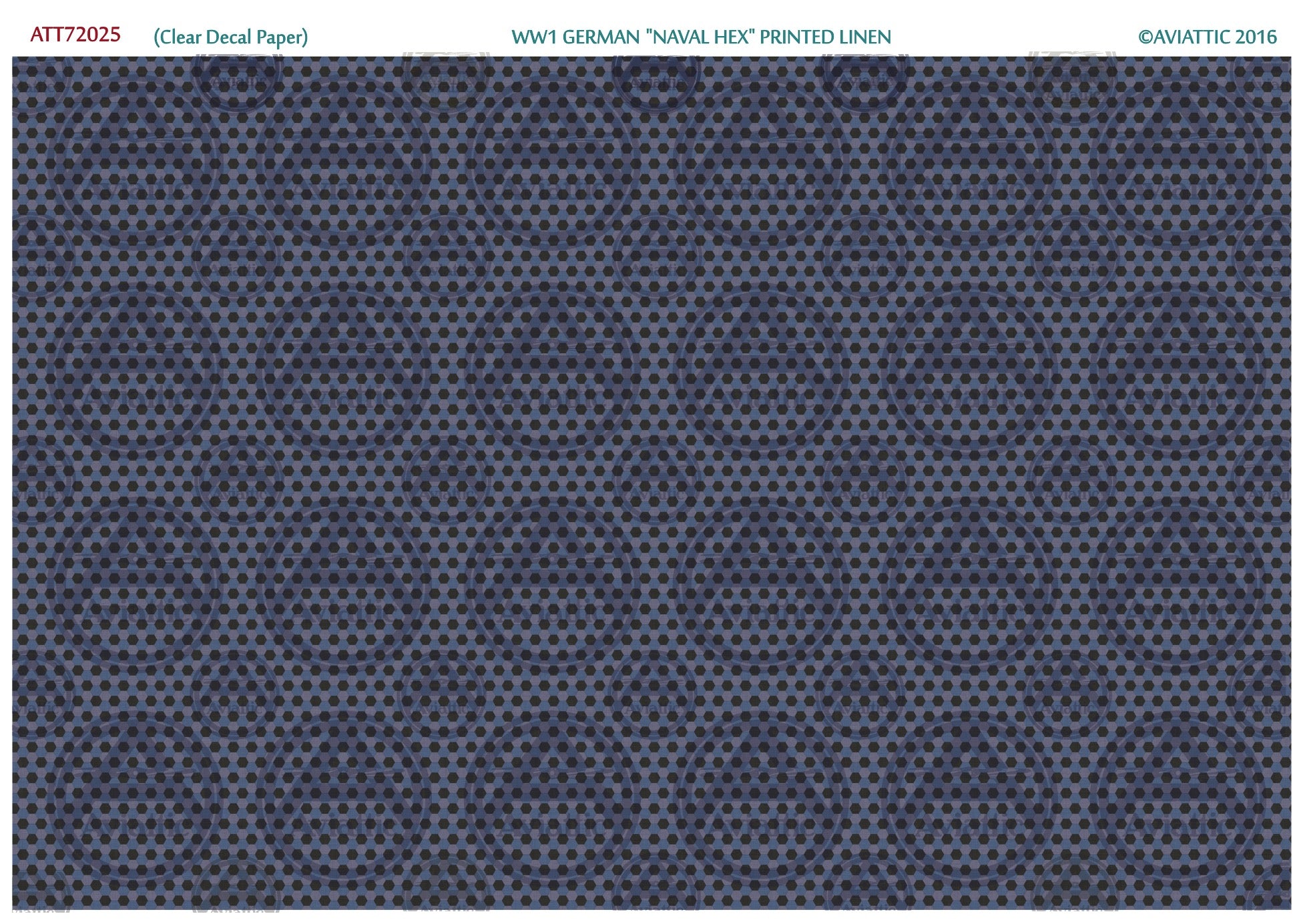 1/72 - WWI German Naval Hex - Printed Linen