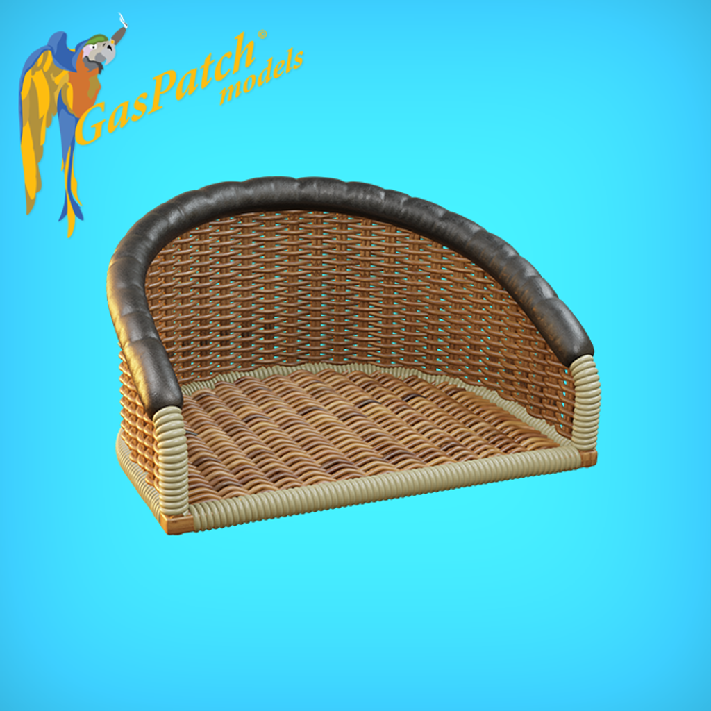 1/72 British Wicker Seats Full Back Short Small Leather Pad & Tall Big Leather Pad