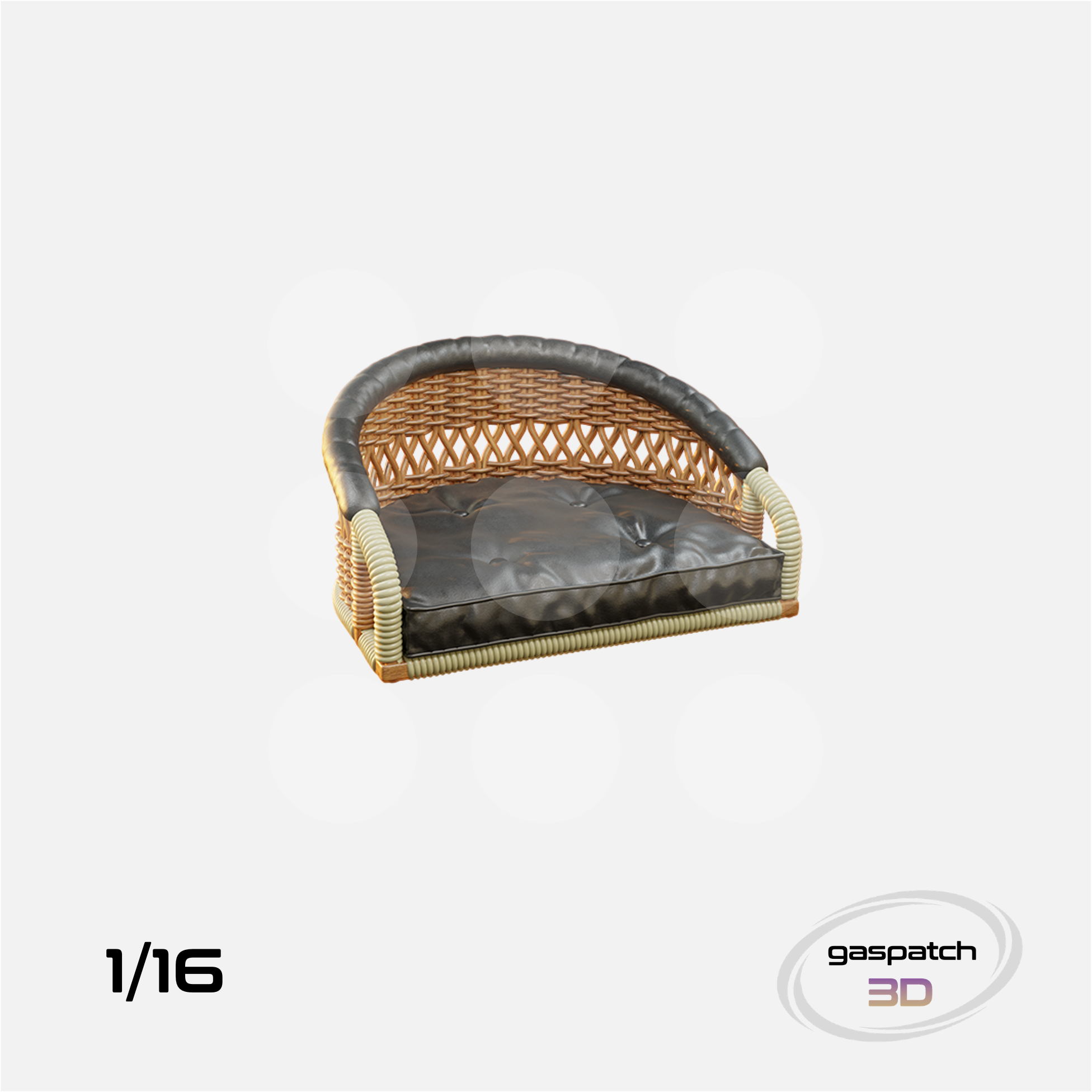 1/16 British Wicker Seats Perforated Back Short Small Leather Pad & Tall Big Leather Pad