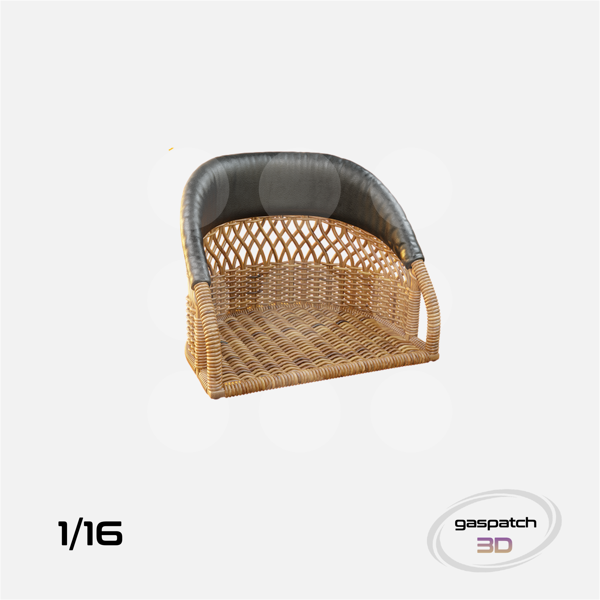 1/16 British Wicker Seats Perforated Back Short Small Leather Pad & Tall Big Leather Pad