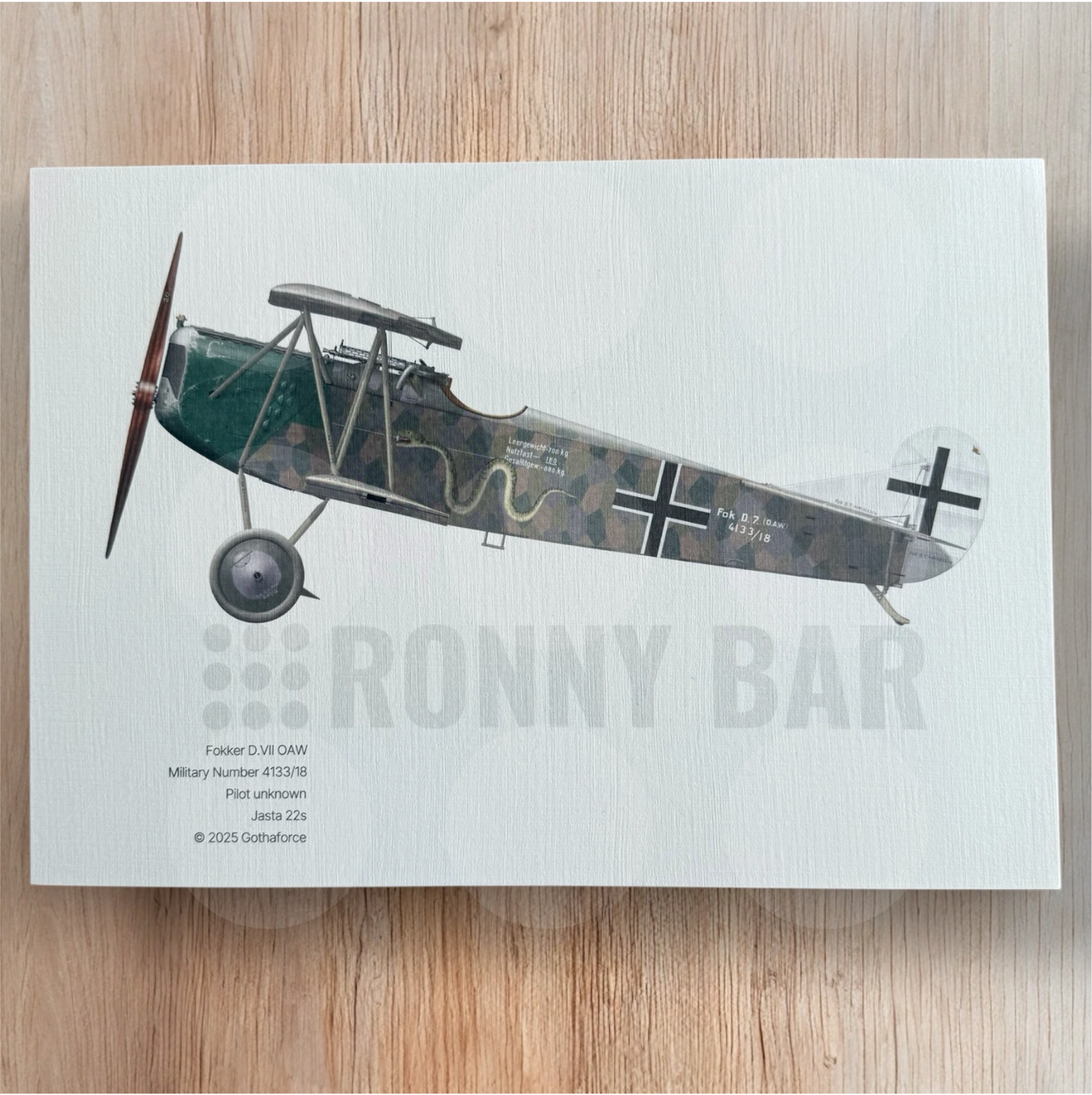 Gothaforce - A4 Print Fokker D.VII OAW 4133/18 Snake - GFAPA4P00106