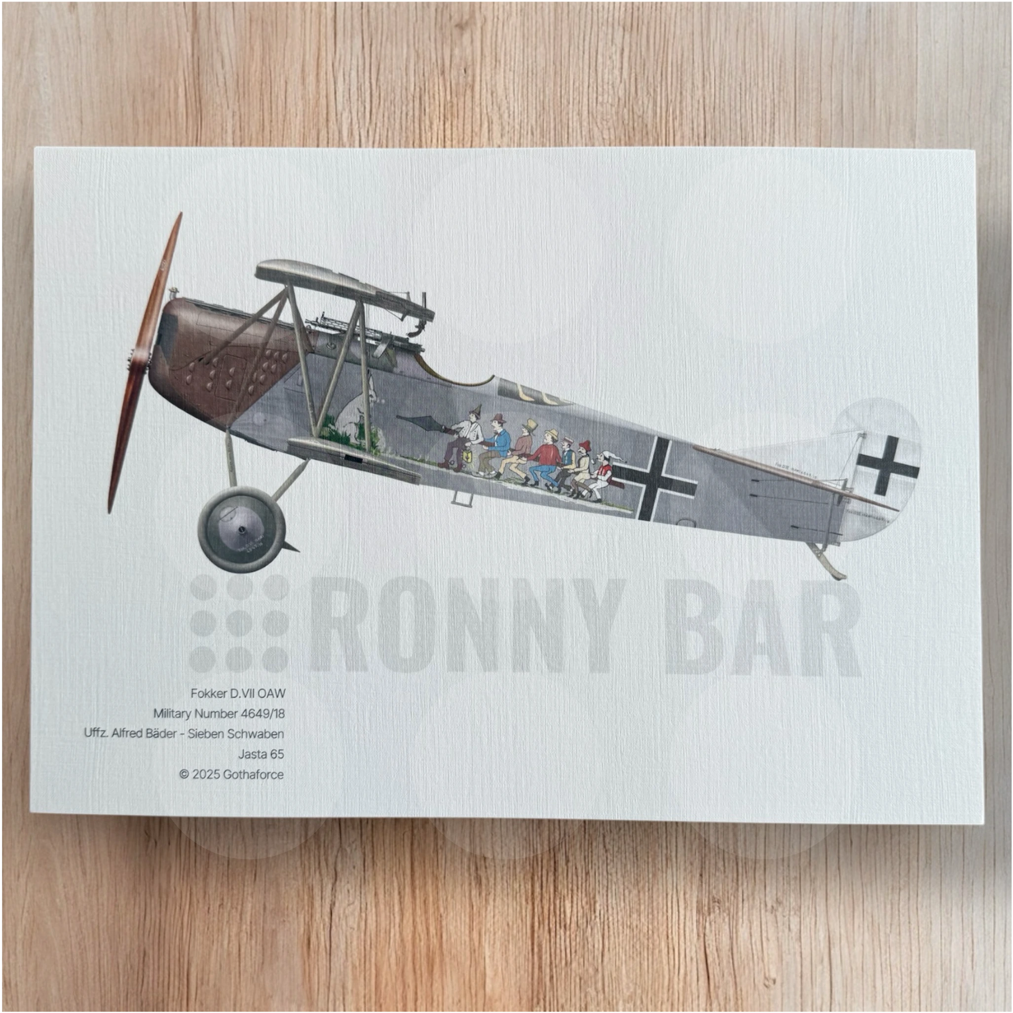 Gothaforce - A4 Print Fokker D.VII OAW Sieben Schwaben - GFAPA4P00109