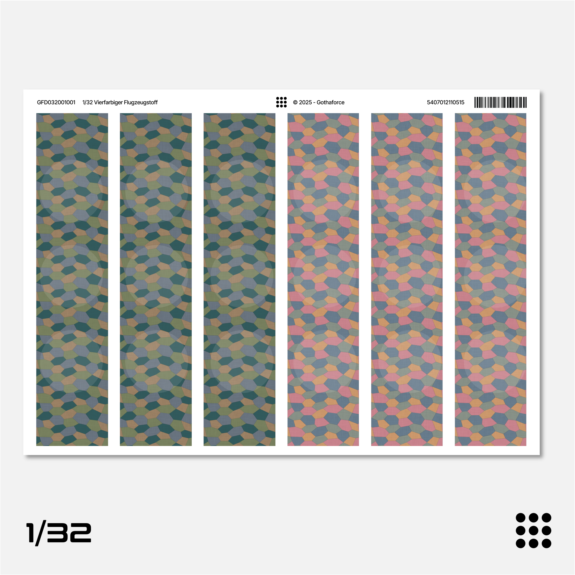 Gothaforce - Vierfarbiger Flugzeugstoff (4 Colour Lozenge) - 1/32 scale - GFD032001001