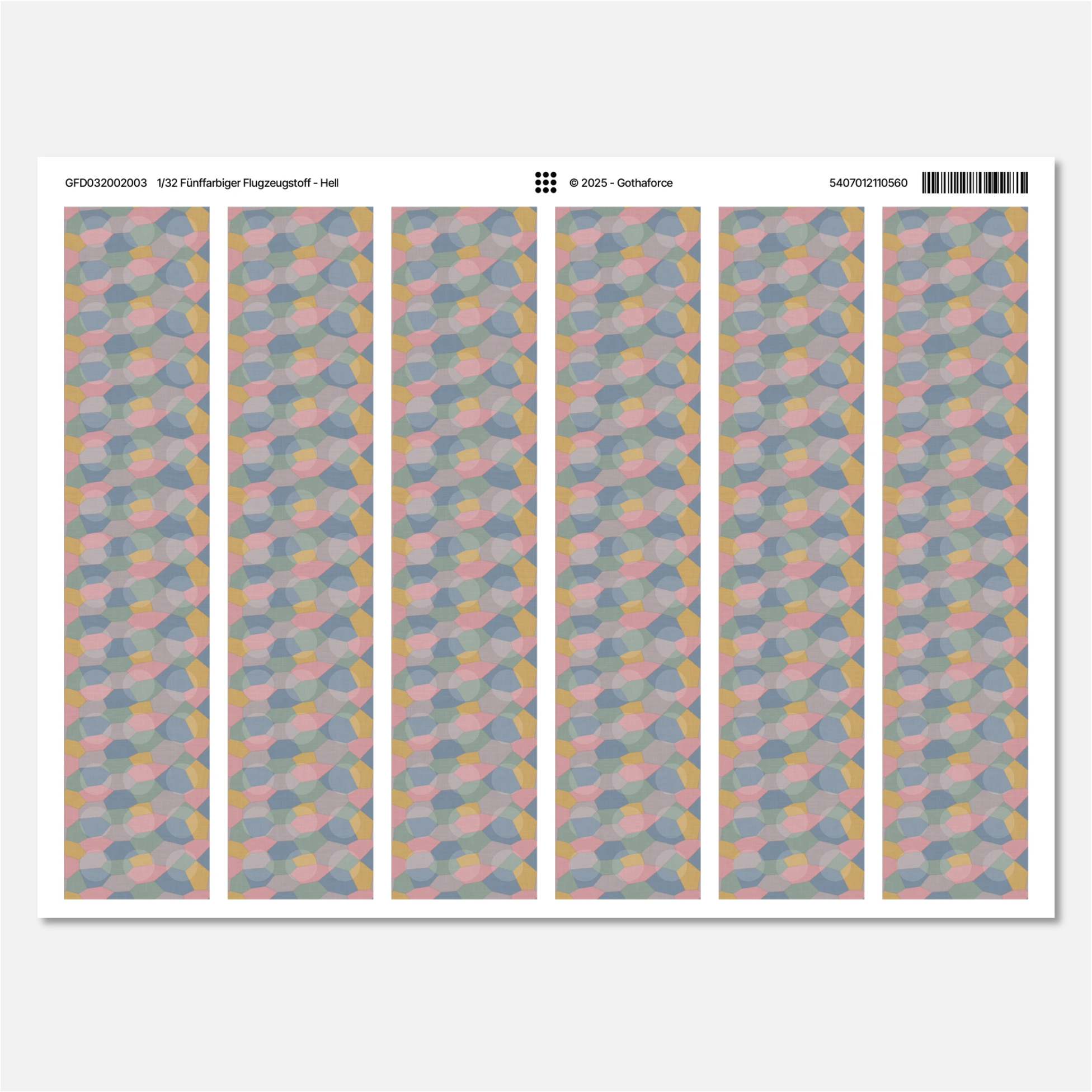 Gothaforce - Fünffarbiger Flugzeugstoff Hell (5 Colour Lozenge Lower) - 1/32 scale - GFD032002003