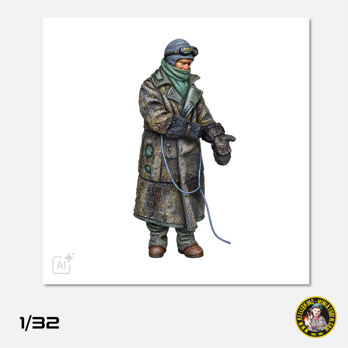 1/32 German pilot with electric heated gloves
