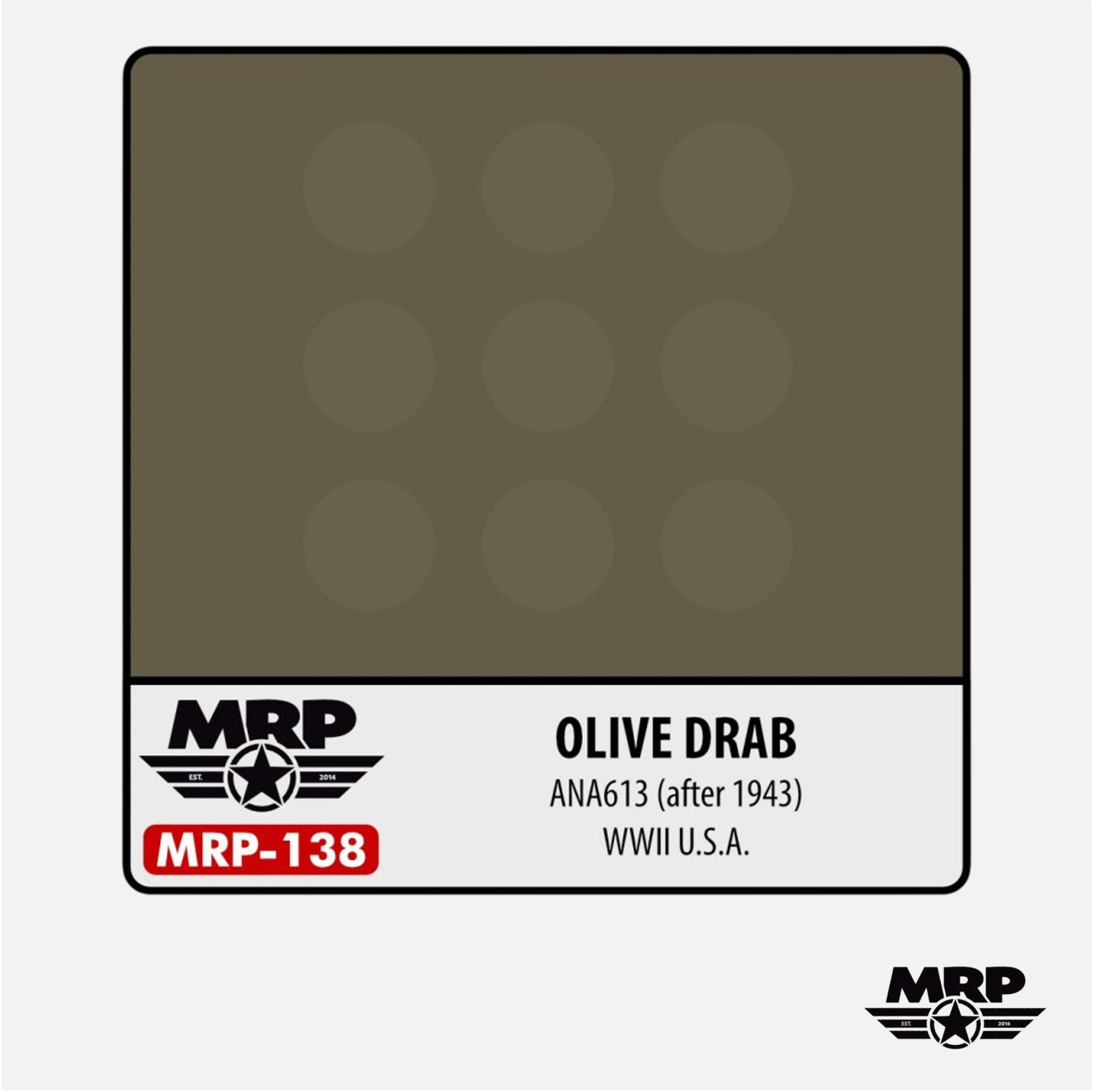 Olive Drab - ANA 613 (after 1943) - WWII U.S.A.