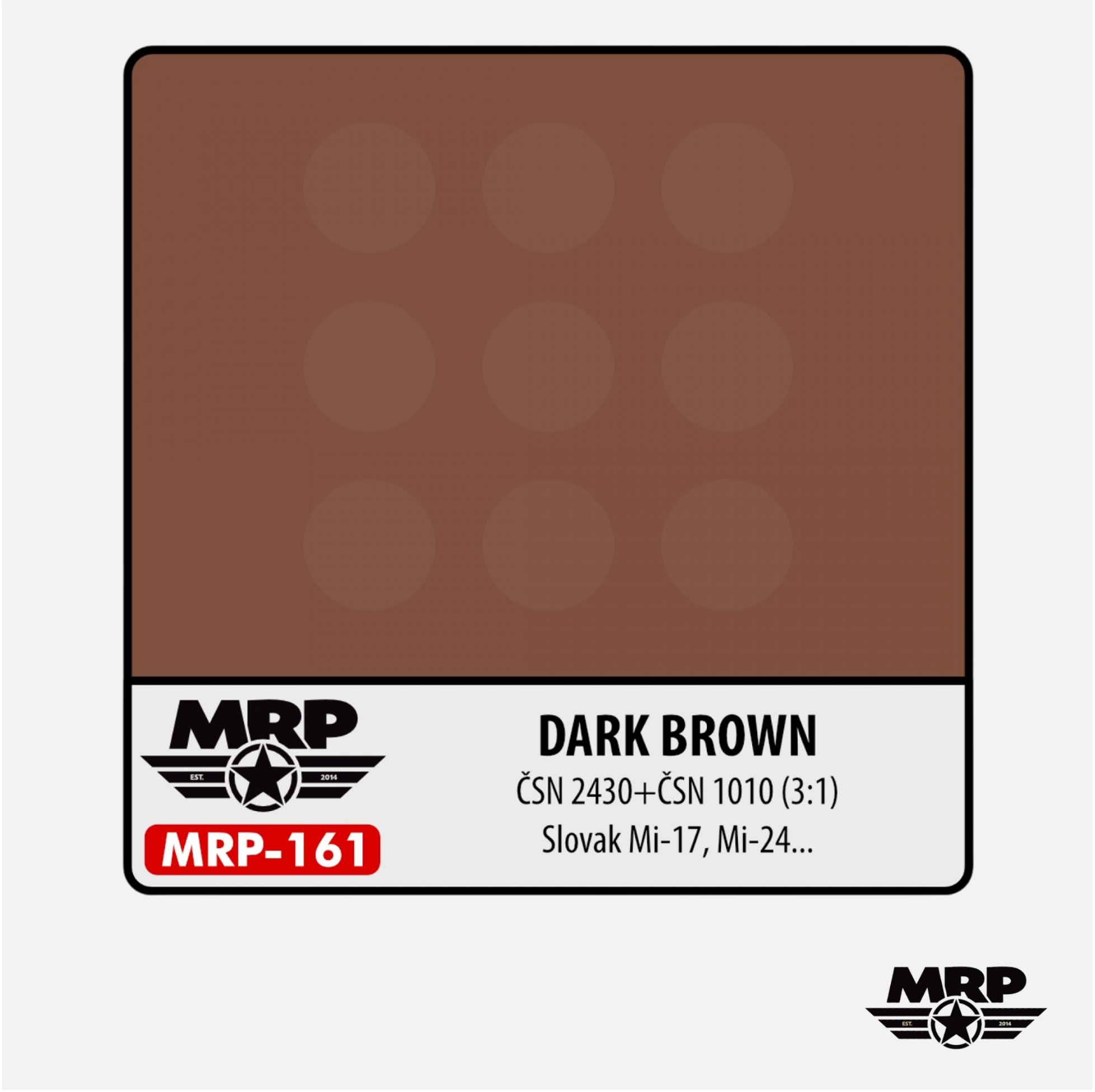 Mr.Paint - Acrylic Lacquer Paint - Dark Brown ČSN 2430 + ČSN 1010 (3:1) Slovak Mi-17, Mi-24 - MRP-161 - Gothaforce