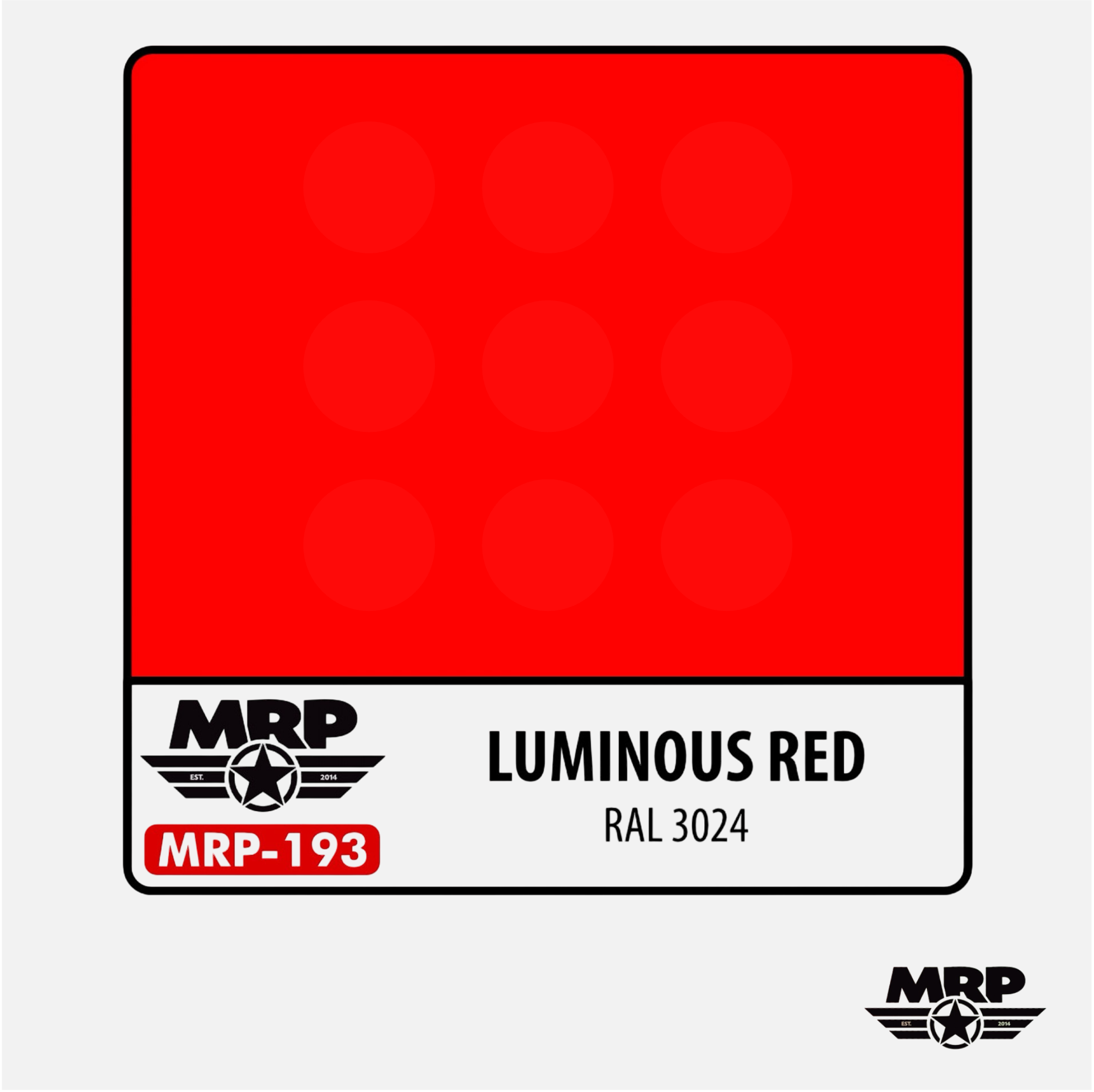 Mr.Paint - Acrylic Lacquer Paint - Luminous Red RAL 3024 - MRP-193 - Gothaforce