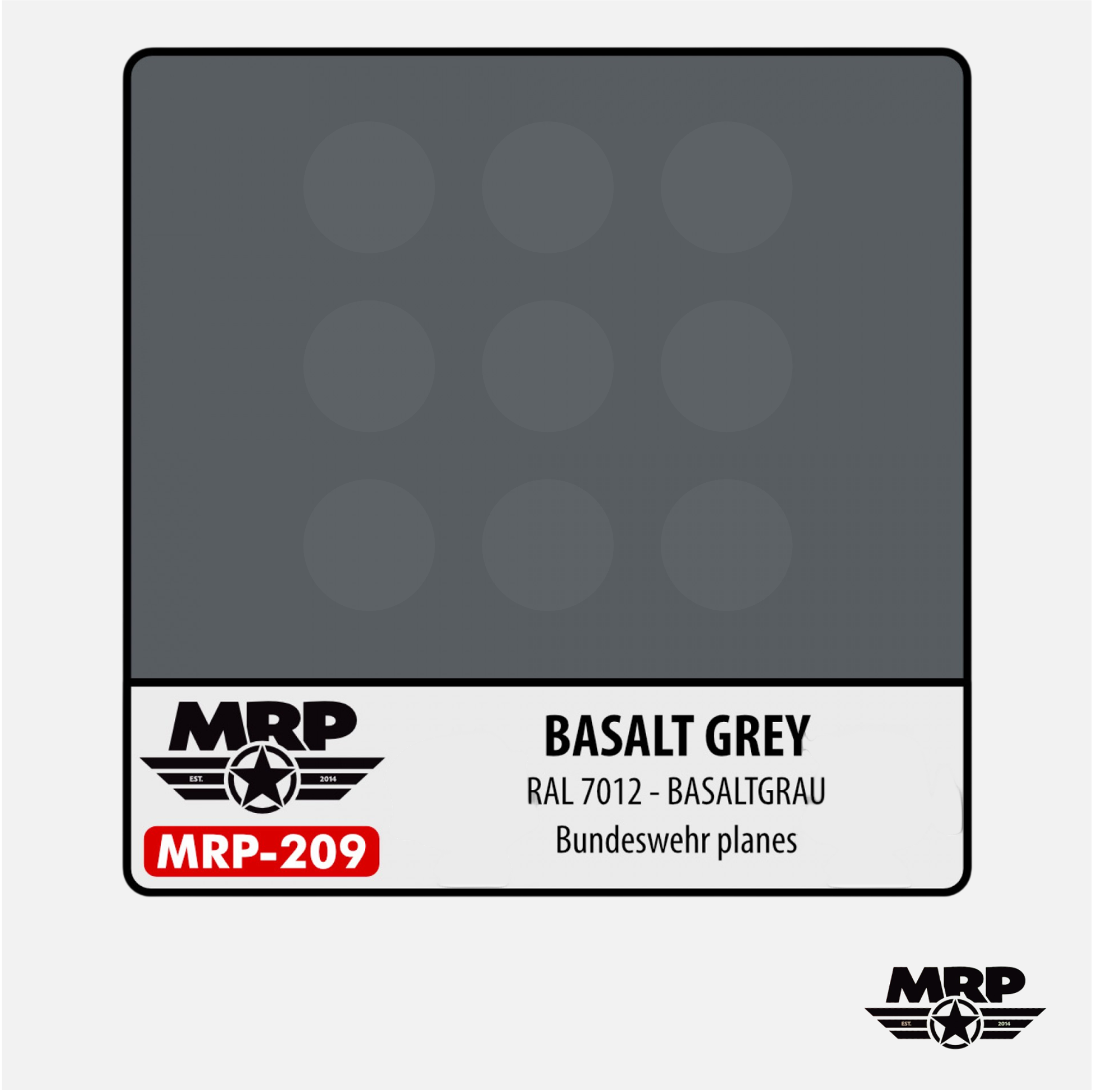 Mr.Paint - Acrylic Lacquer Paint - Basalt Grey RAL 7012 Basaltgrau Bundeswehr planes - MRP-209 - Gothaforce