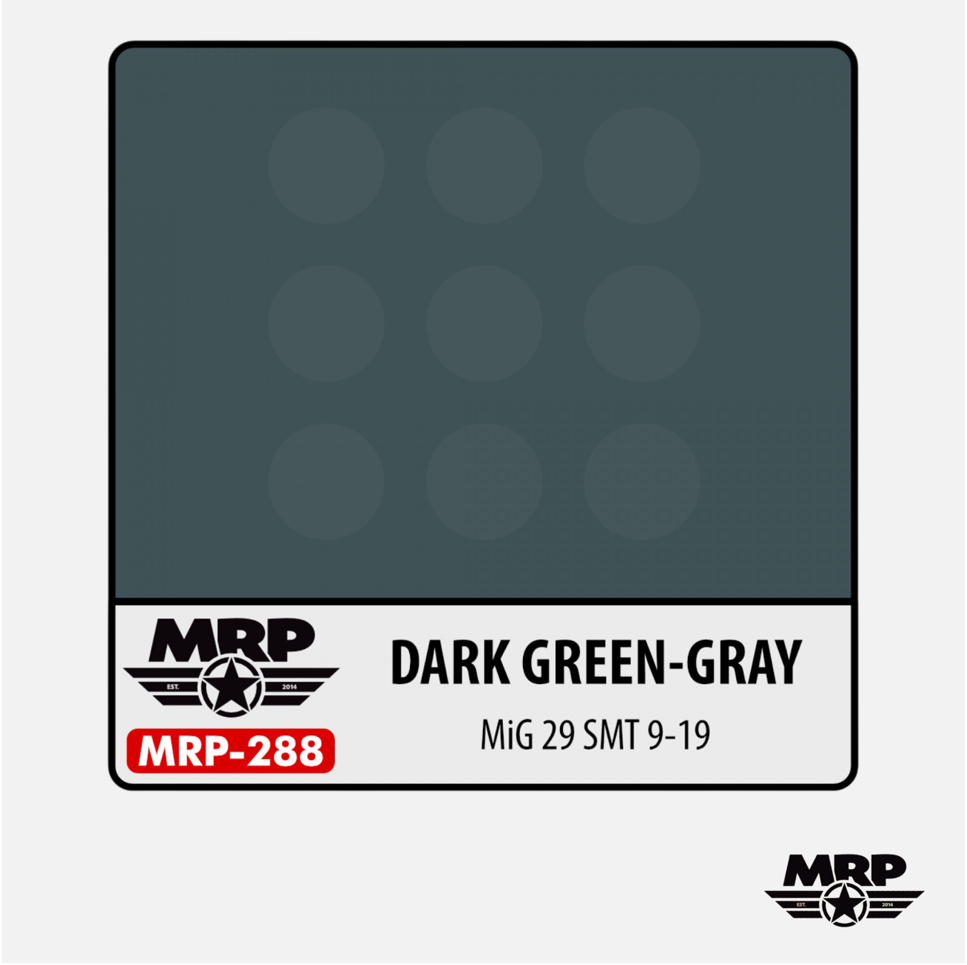 Mr.Paint - Acrylic Lacquer Paint - Dark Green-Gray MiG-29 SMT 9-19 - MRP-288 - Gothaforce