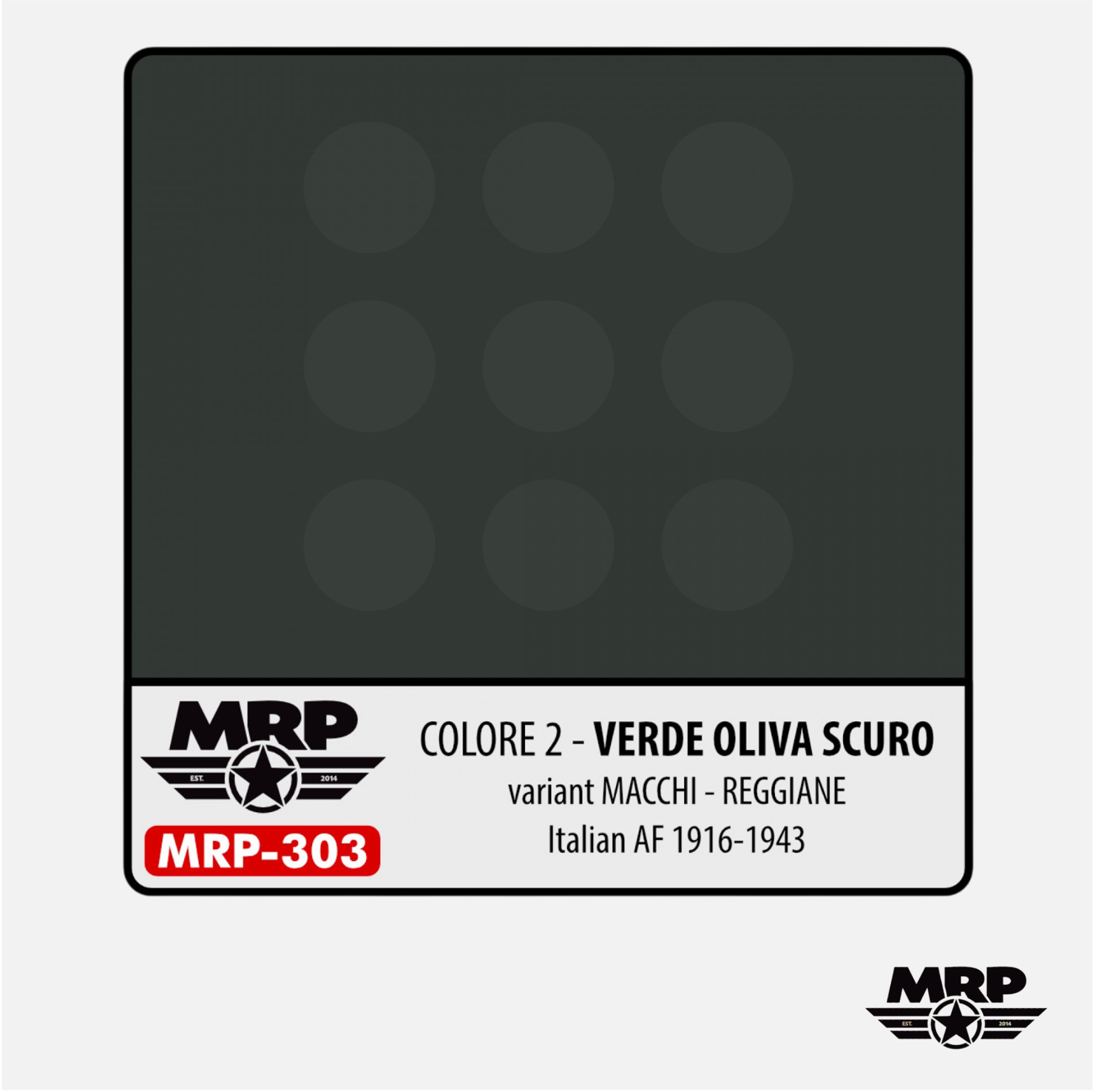 Mr.Paint - Acrylic Lacquer Paint - Colore 2 – Verde Oliva Scuro – 1941 (Italian AF 1916-43) - MRP-303 - Gothaforce