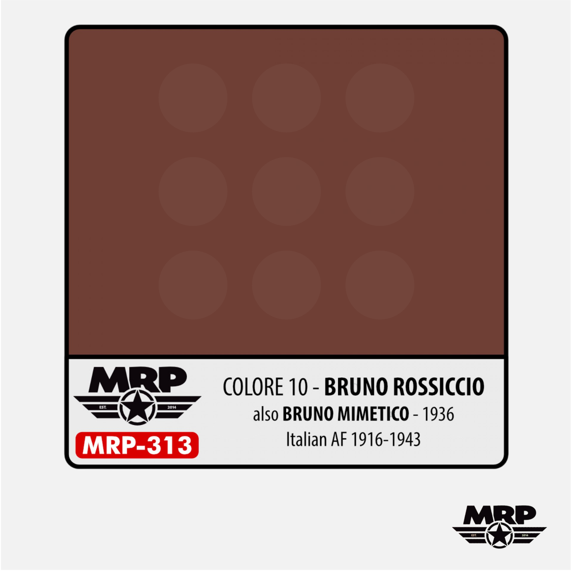 Mr.Paint - Acrylic Lacquer Paint - Colore 10 – Bruno Rossiccio also Bruno Mimetico – 1936 (Italian AF 1916-43) - MRP-313 - Gothaforce