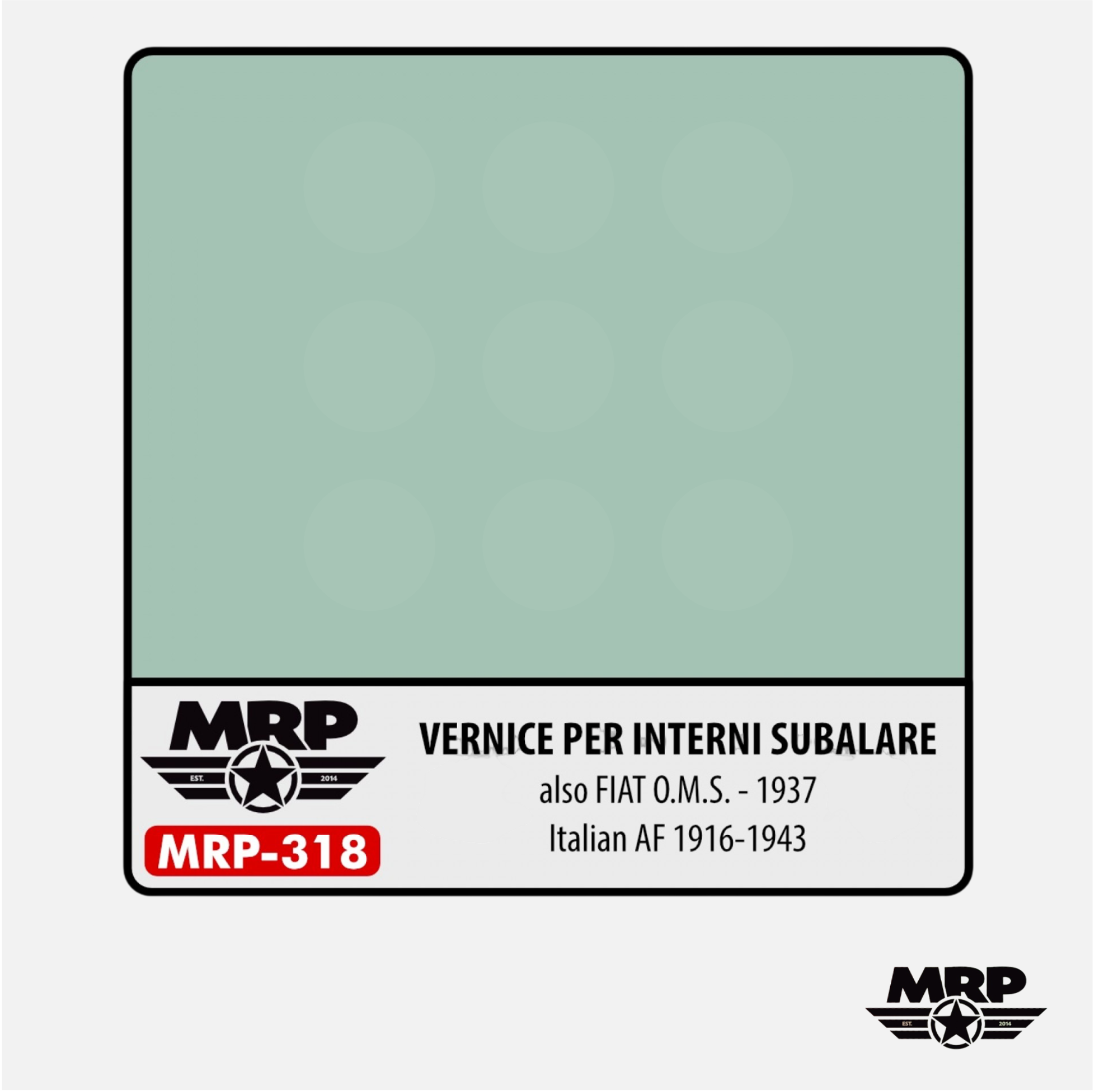Mr.Paint - Acrylic Lacquer Paint - Vernice per Interni Subalare also FIAT O.M.S. 1937 (Italian AF 1916-43) - MRP-318 - Gothaforce