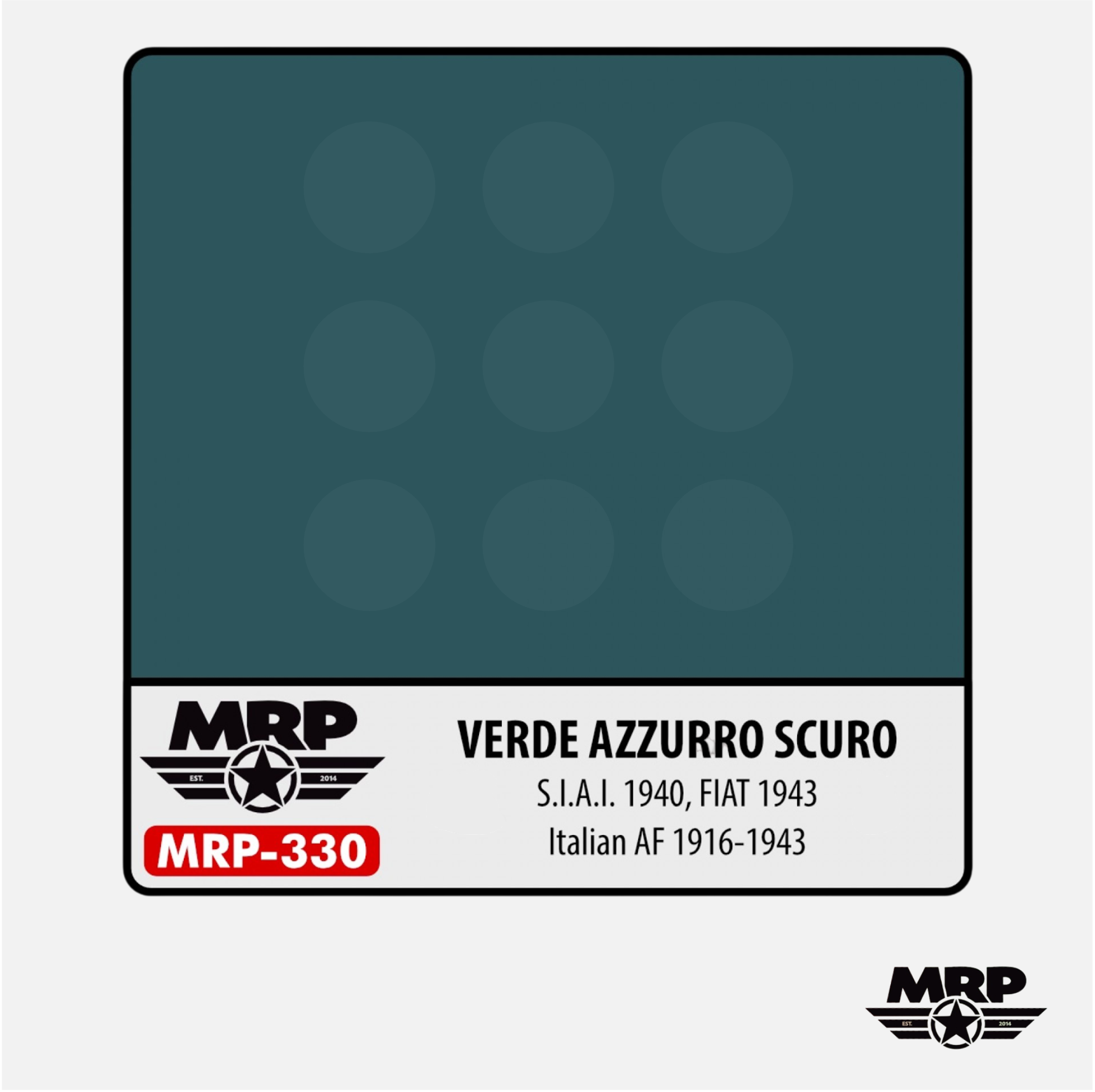 Mr.Paint - Acrylic Lacquer Paint - Verde Azzurro Scuro – S.I.A.I. 1940, FIAT 1943 (Italian AF 1916-43) - MRP-330 - Gothaforce