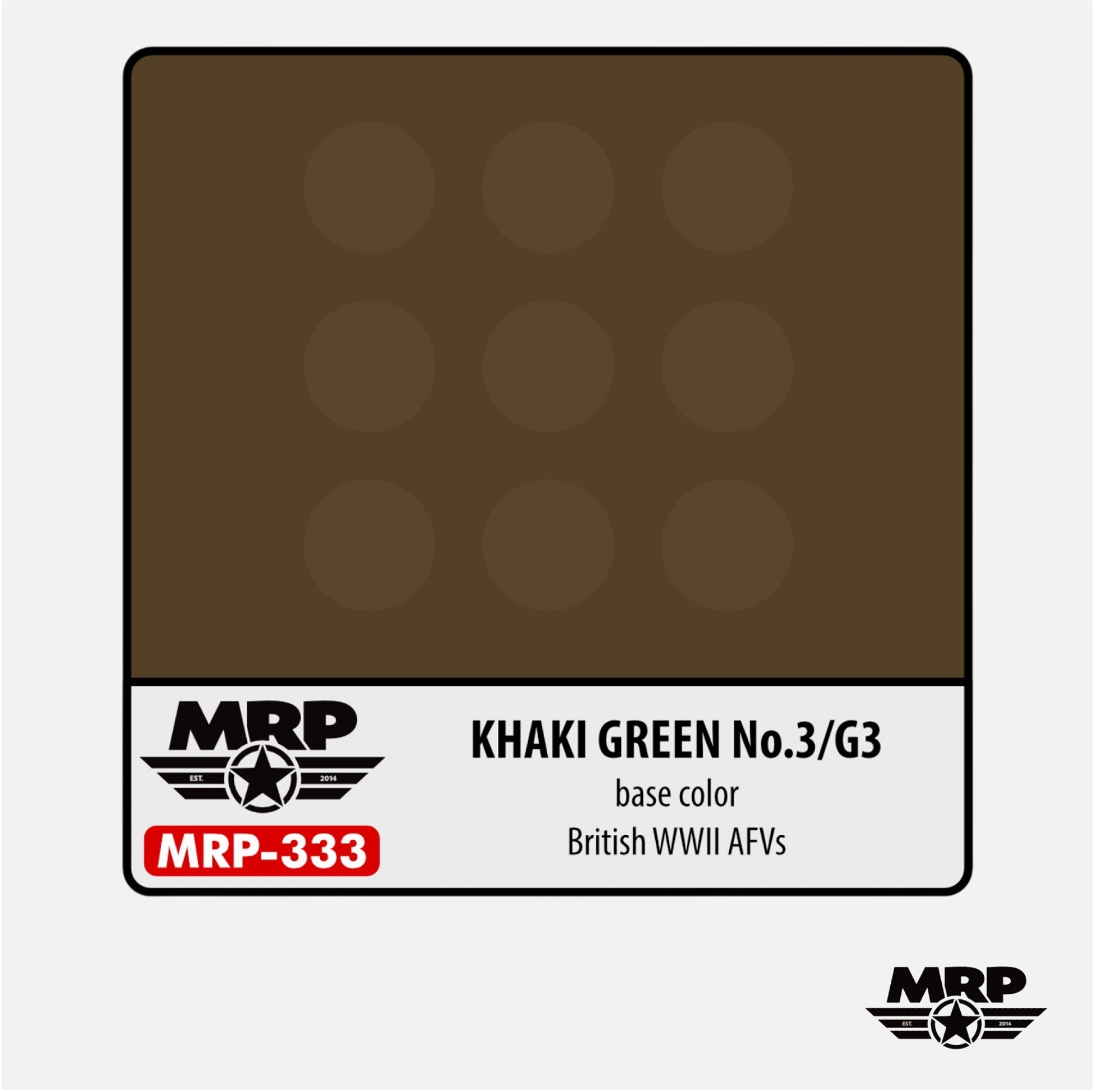 Mr.Paint - Acrylic Lacquer Paint - Khaki Green N° 3 / G3 - base color - British WWII AFVs - MRP-333 - Gothaforce