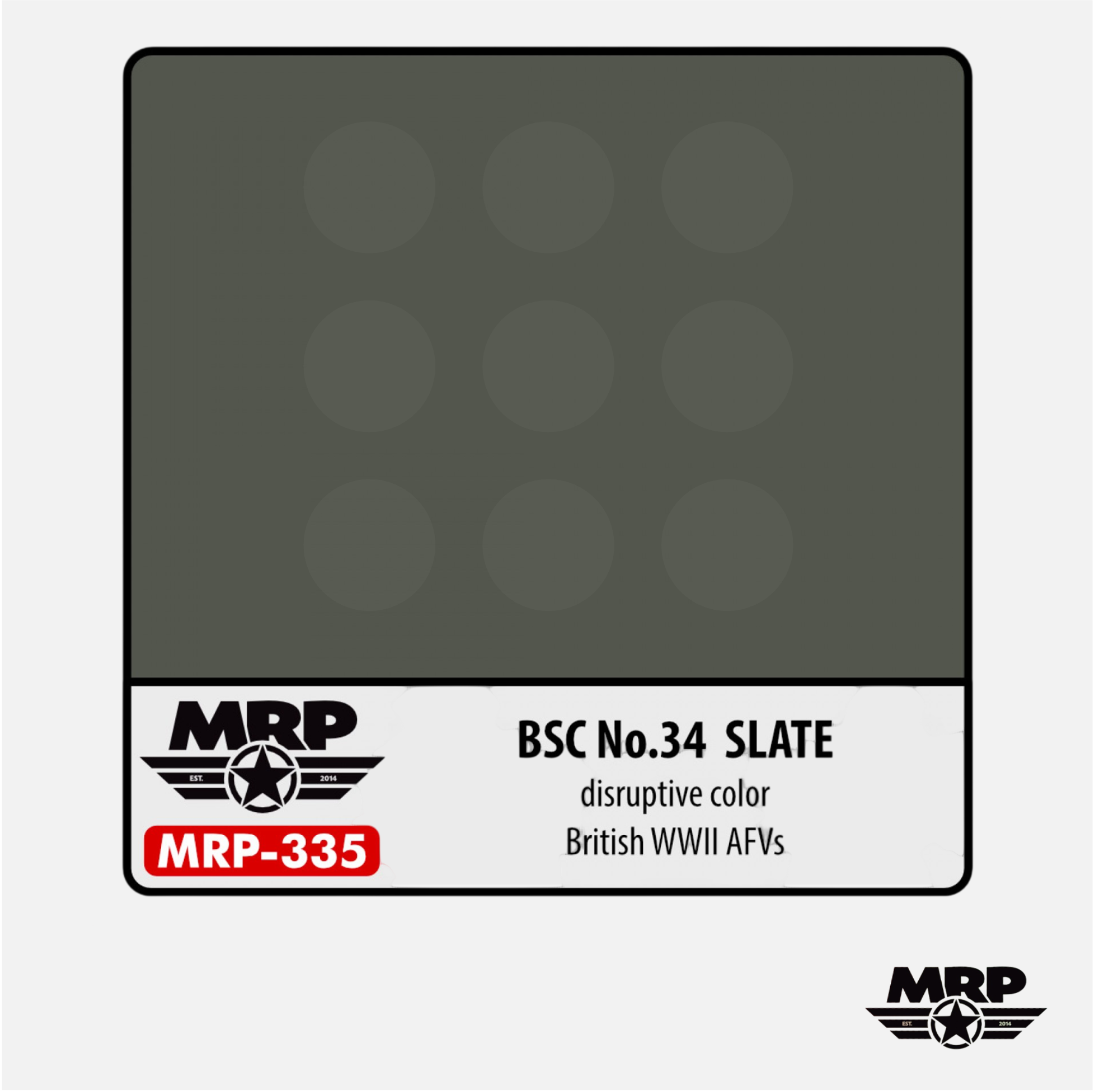 Mr.Paint - Acrylic Lacquer Paint - BSC N° 34 Slate - disruptive color - British WWII AFVs - MRP-335 - Gothaforce
