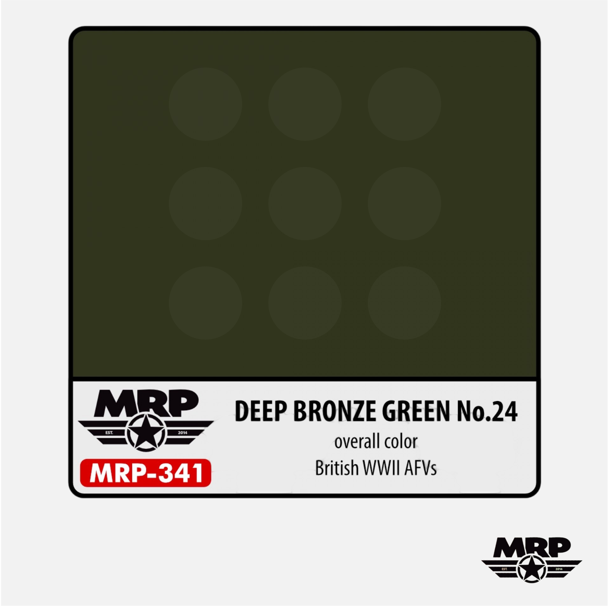 Mr.Paint - Acrylic Lacquer Paint - Deep Bronze Green N° 24 - overall color - British WWII AFVs - MRP-341 - Gothaforce