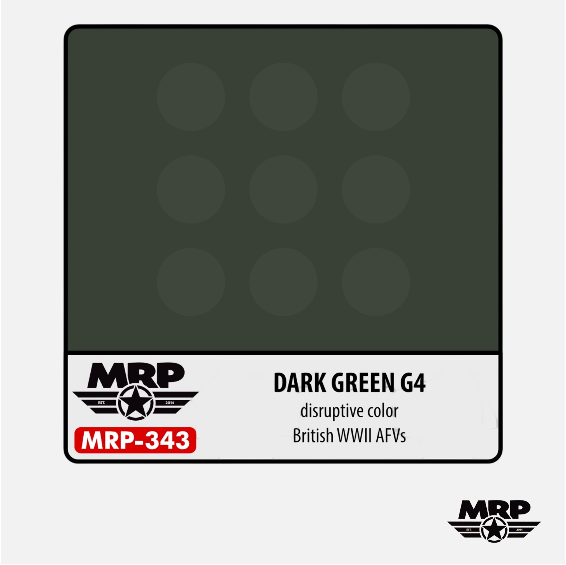 Mr.Paint - Acrylic Lacquer Paint - Dark Green G4 - disruptive color - British WWII AFVs - MRP-343 - Gothaforce