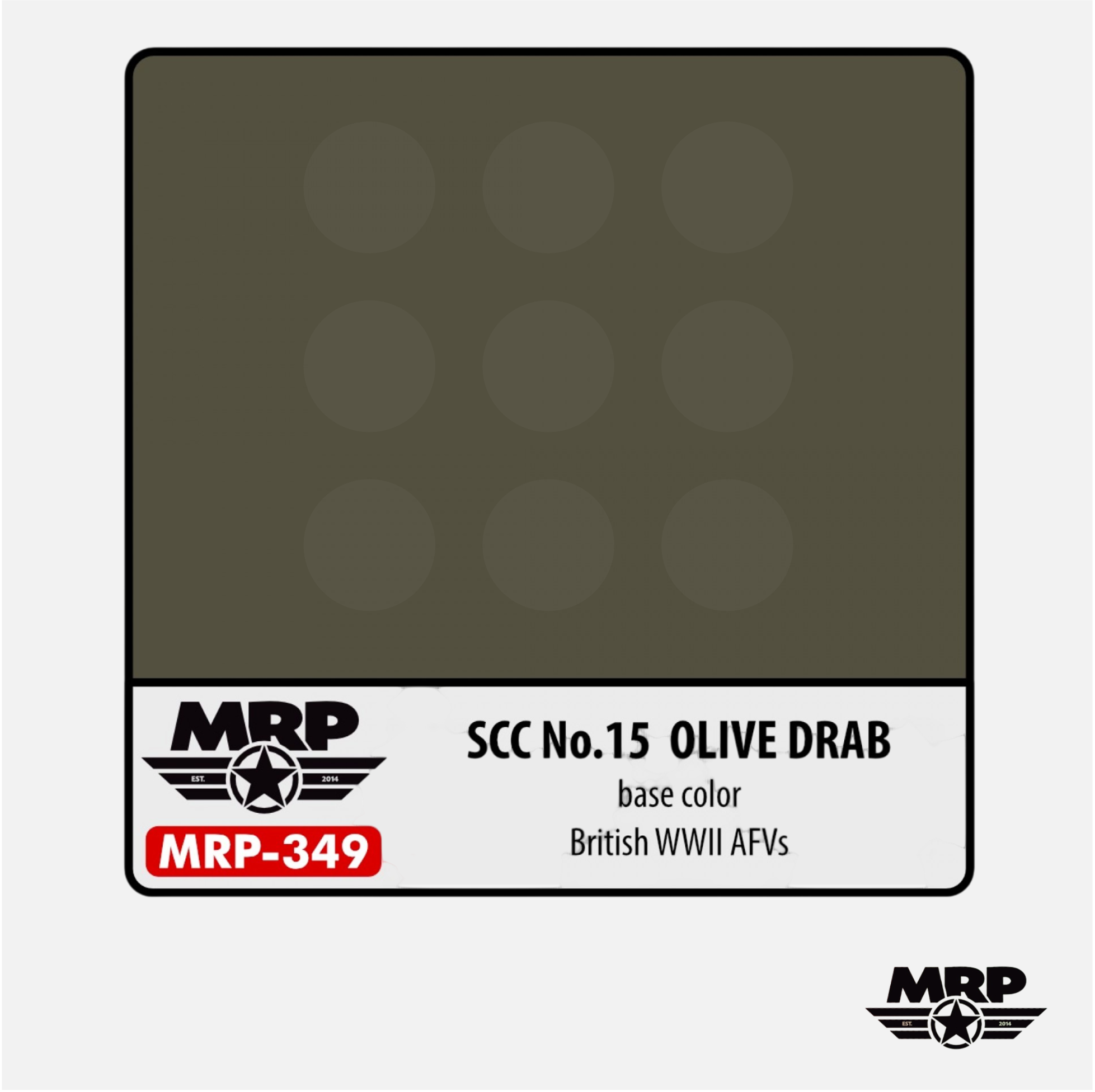 Mr.Paint - Acrylic Lacquer Paint - SCC N° 15 Olive Drab - base color - British WWII AFVs - MRP-349 - Gothaforce