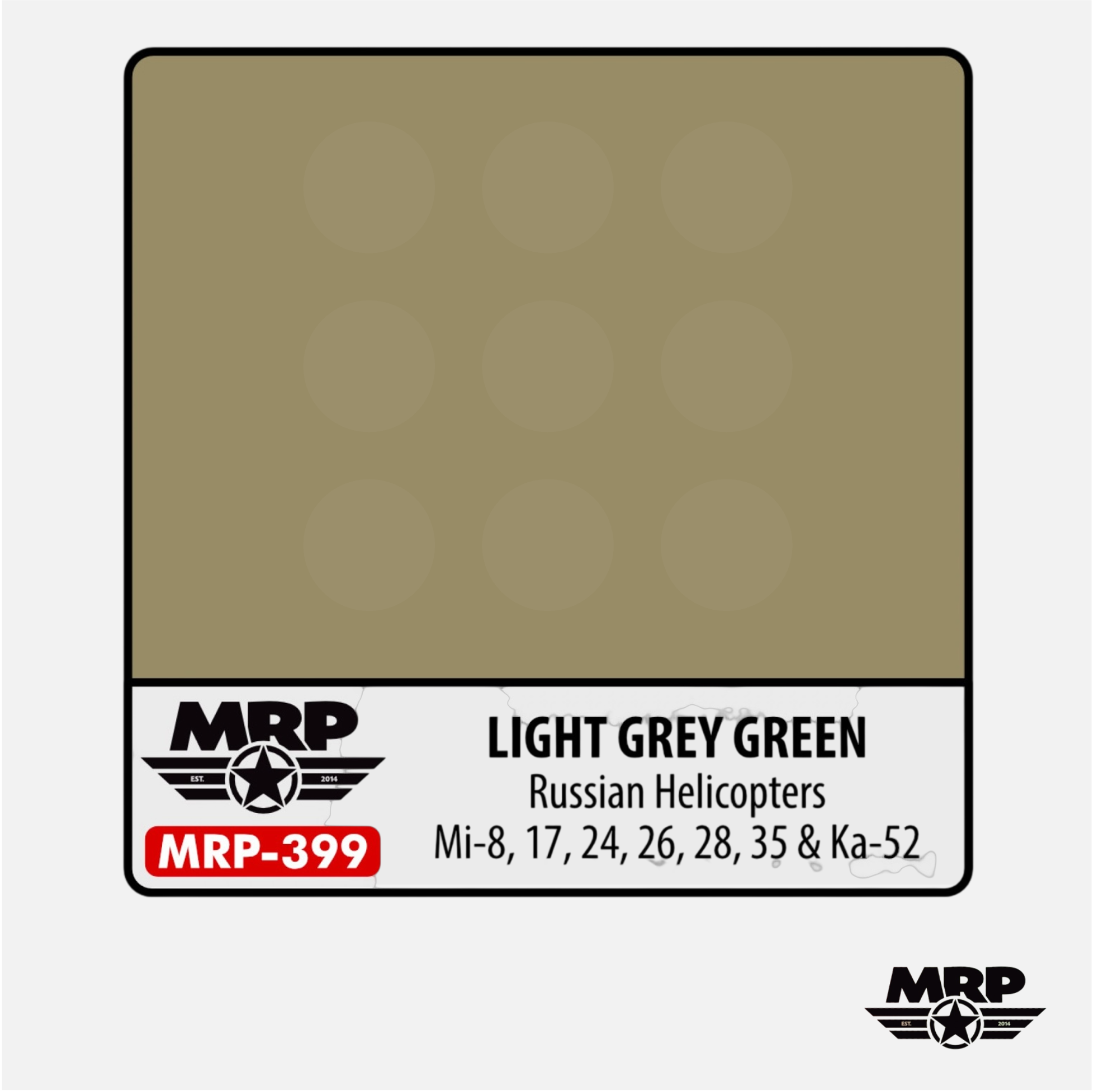 Mr.Paint - Acrylic Lacquer Paint - Light Grey Green Russian Helicopters Mi-8, 17, 24, 26, 28, 35 & Ka-52 - MRP-399 - Gothaforce
