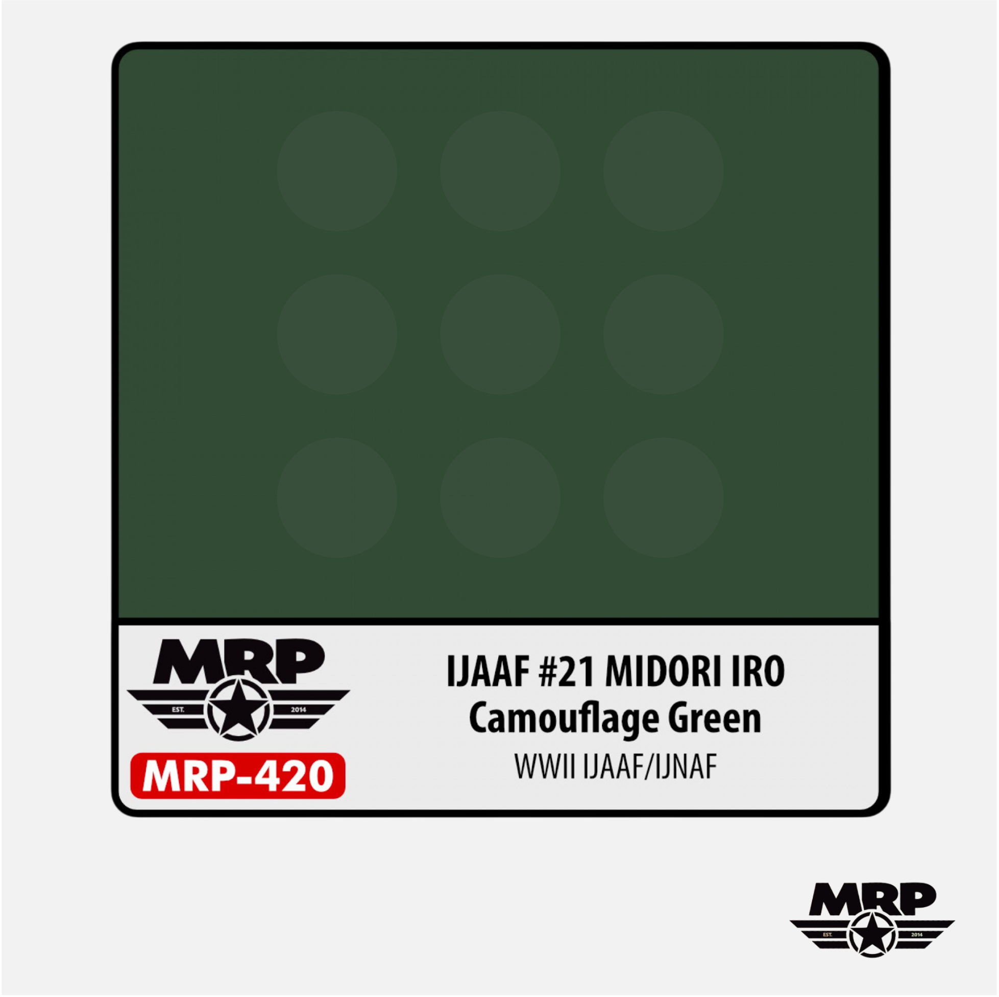Mr.Paint - Acrylic Lacquer Paint - IJAAF #21 Midori IRO Camouflage Green WWII IJAAF/IJNAF - MRP-420 - Gothaforce