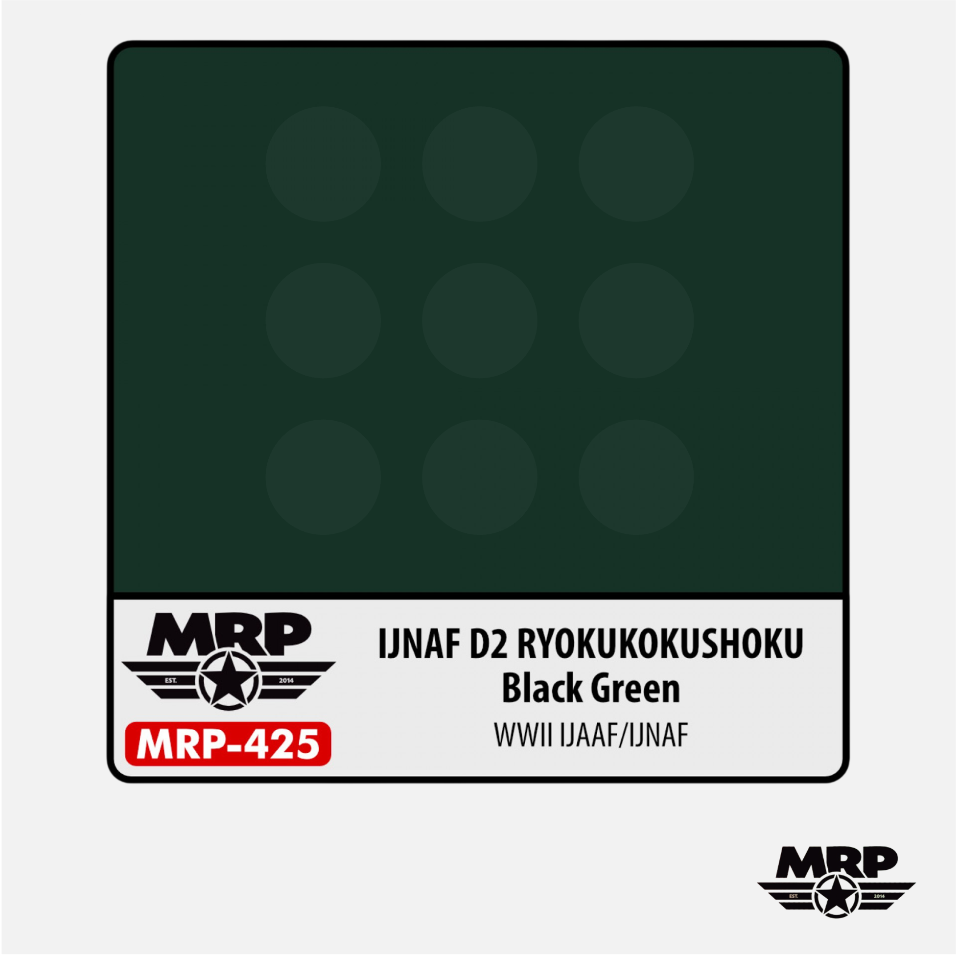 Mr.Paint - Acrylic Lacquer Paint - IJNAF D2 Ryoku Koku Shoku Black Green WWII IJAAF/IJNAF - MRP-425 - Gothaforce
